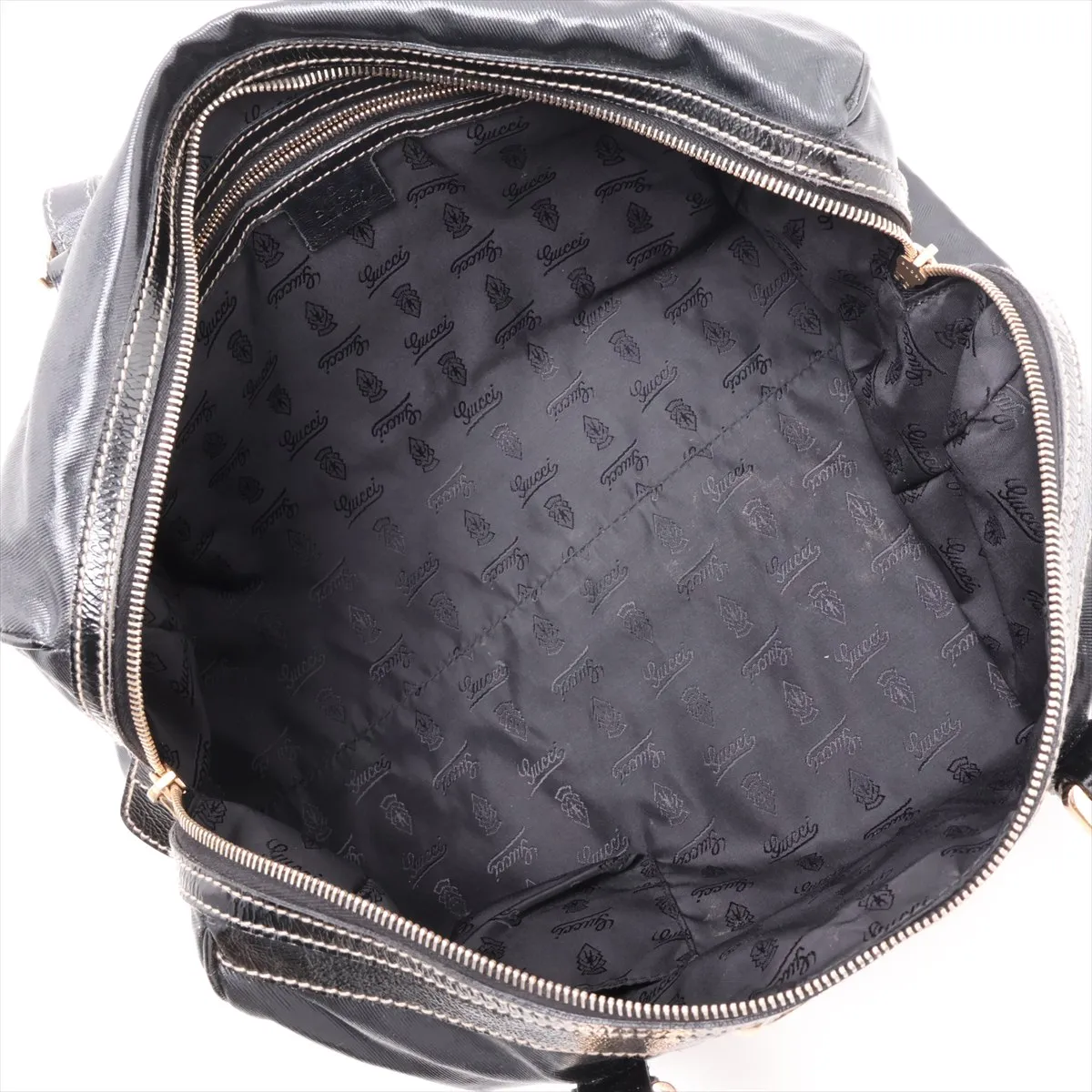 Interlocking G 170010 Patent Leather Handbag, Black — view 7