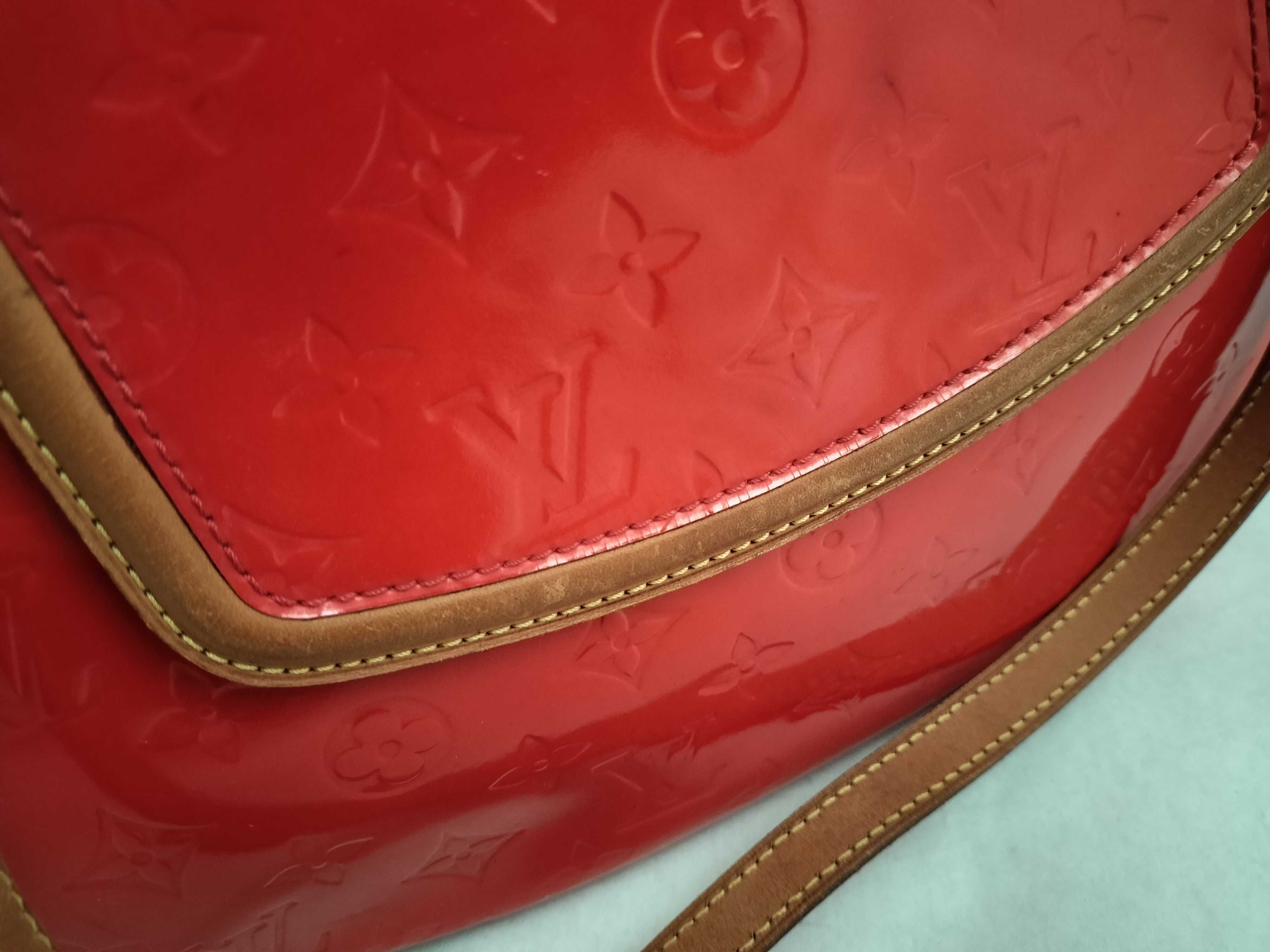 Vernis Louis Vuitton Red Vernis Monogram Skein Bay GM M91287 Shoulder Bag — view 15
