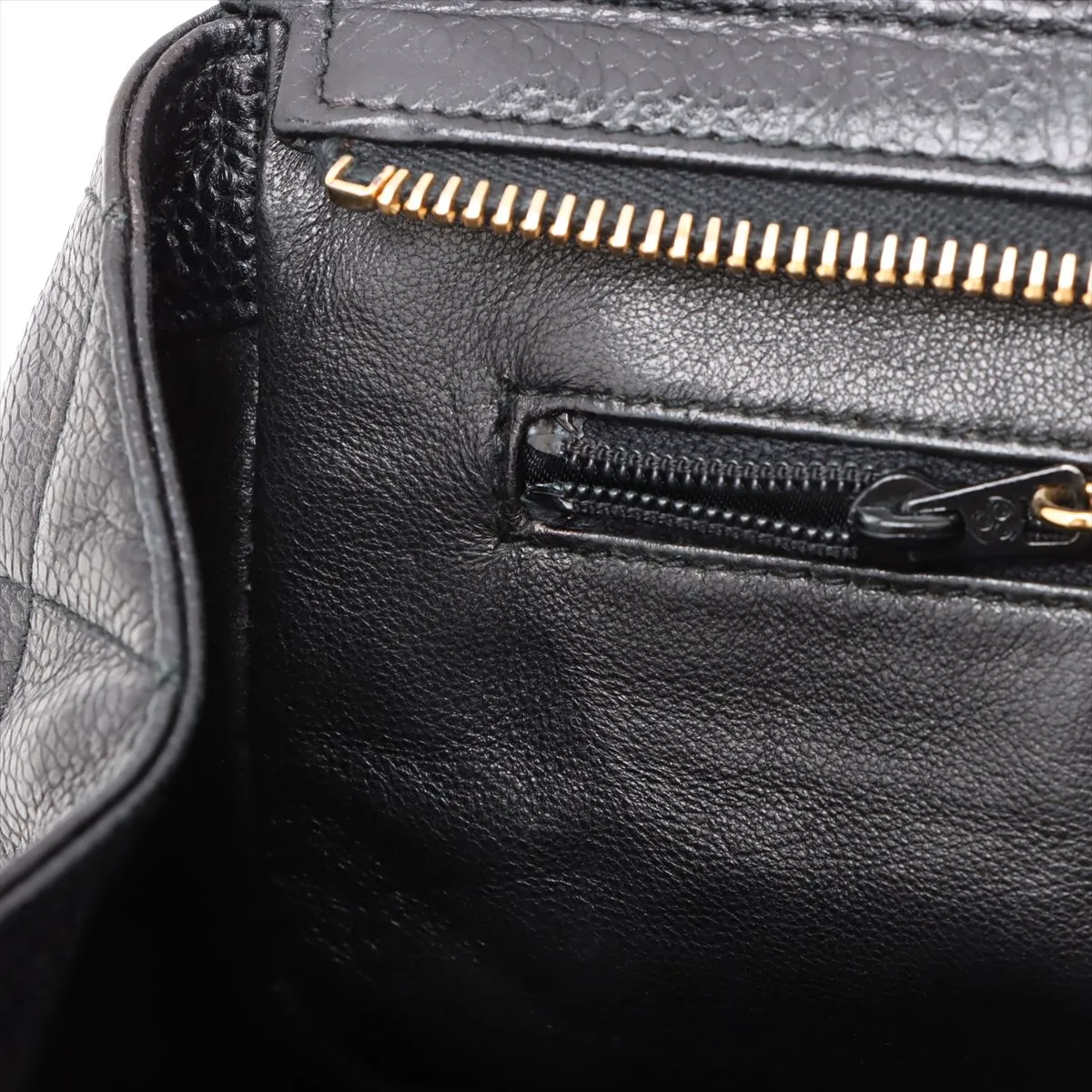 Matelasse Caviar Skin Chain Tote Bag Black Gold Hardware 3853291 No. 3 Guarantee Discoloration — view 14