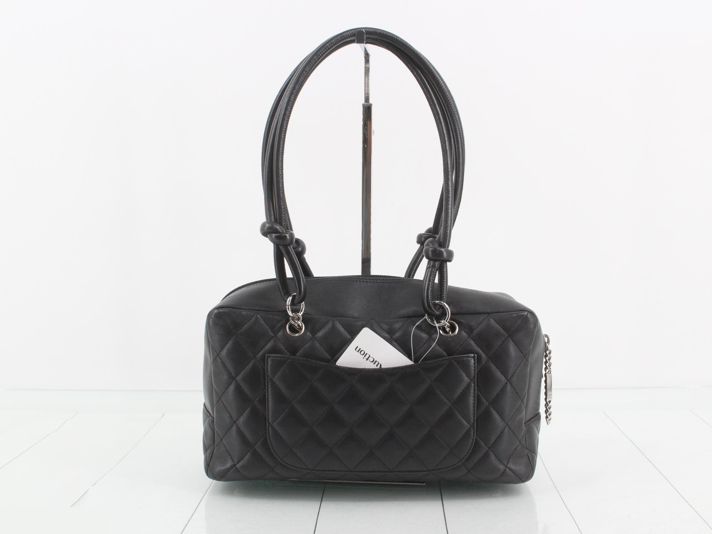 Cambon Line Shoulder Bag, Lambskin, Black, Series 10 — view 2