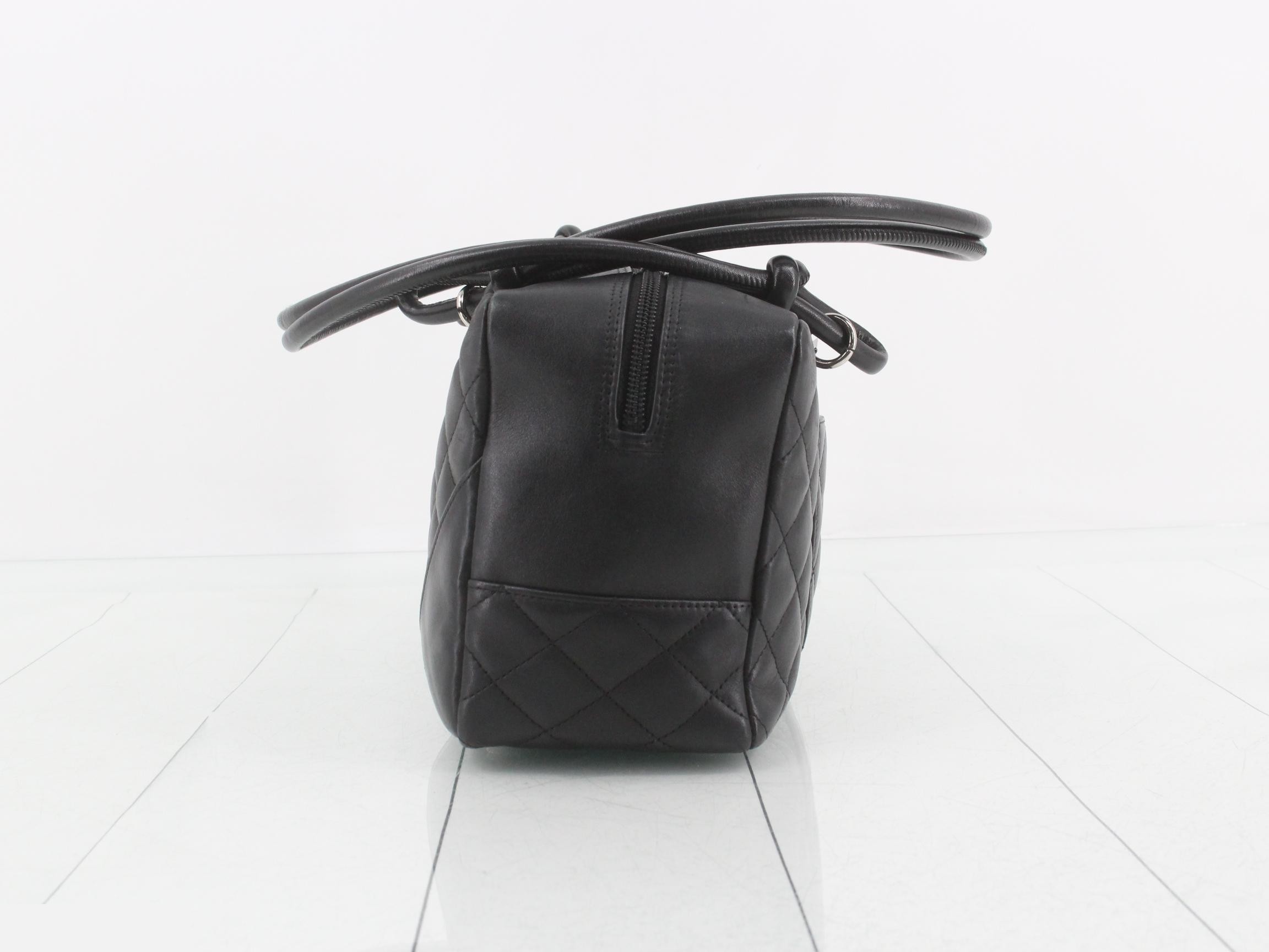 Cambon Line Shoulder Bag, Lambskin, Black, Series 10 — view 3