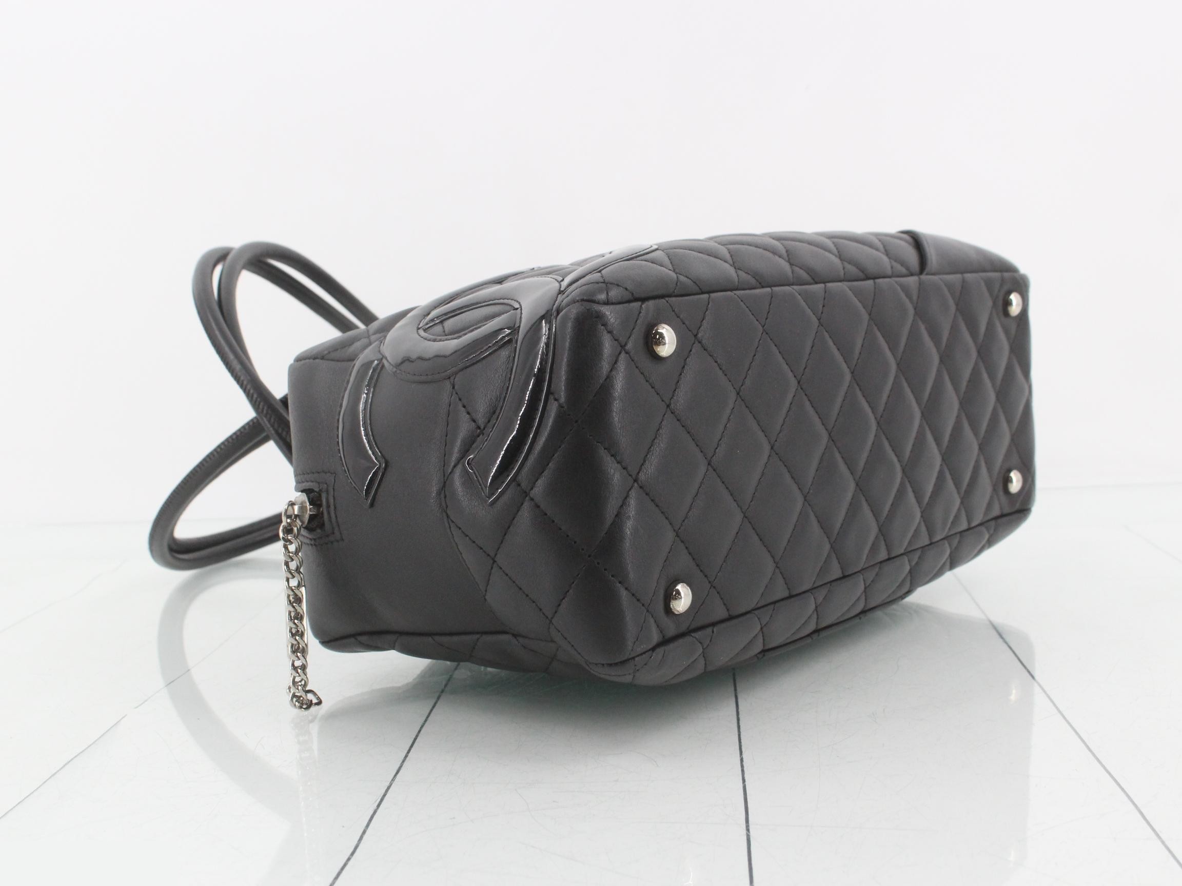 Cambon Line Shoulder Bag, Lambskin, Black, Series 10 — view 5