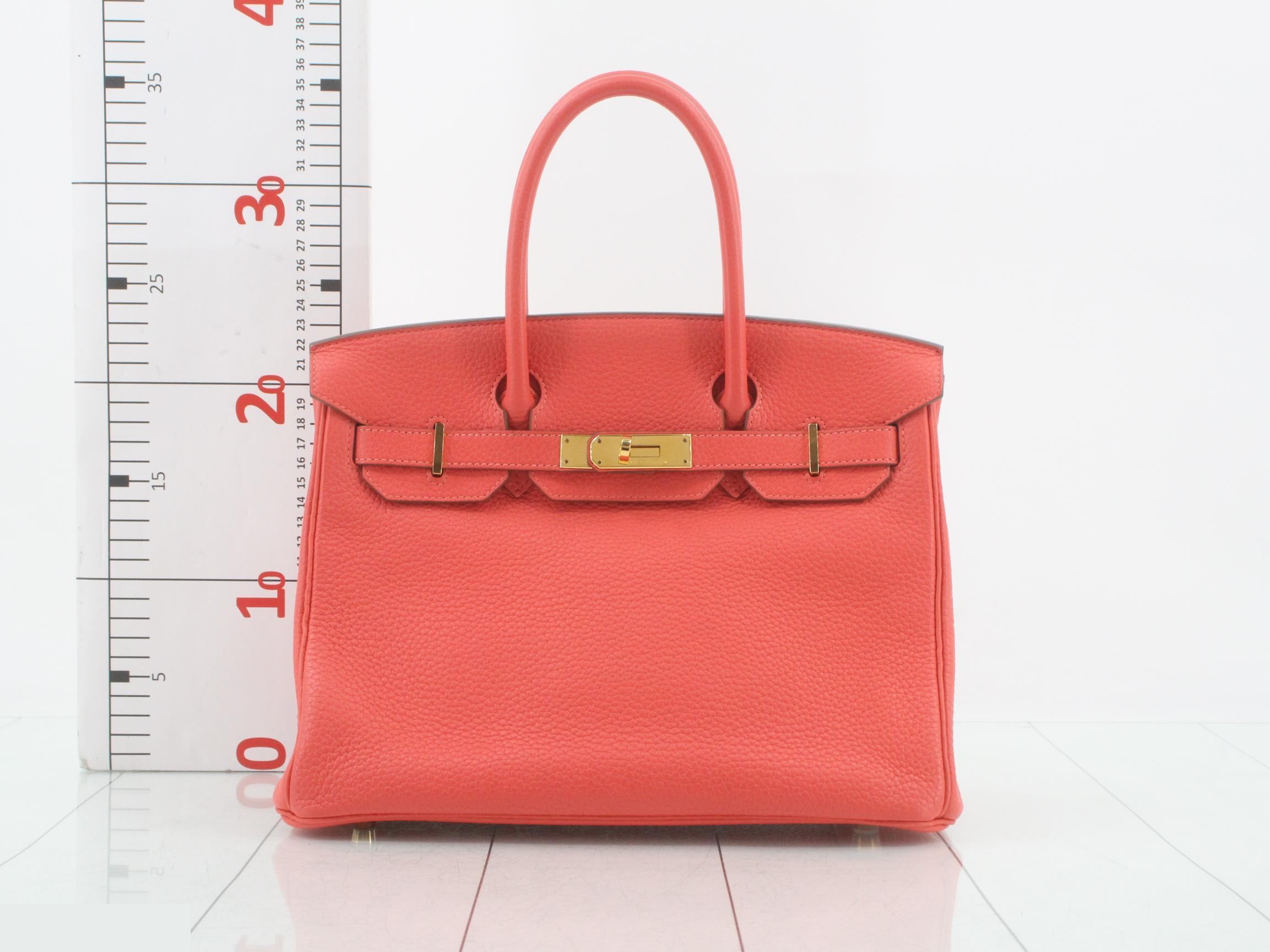 Birkin 30 Leather Handbag, R Stamp, Pink — view 2