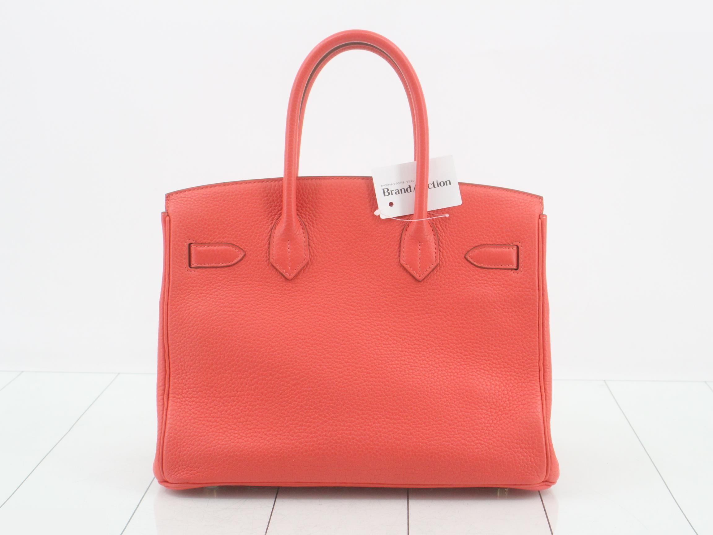 Birkin 30 Leather Handbag, R Stamp, Pink — view 3
