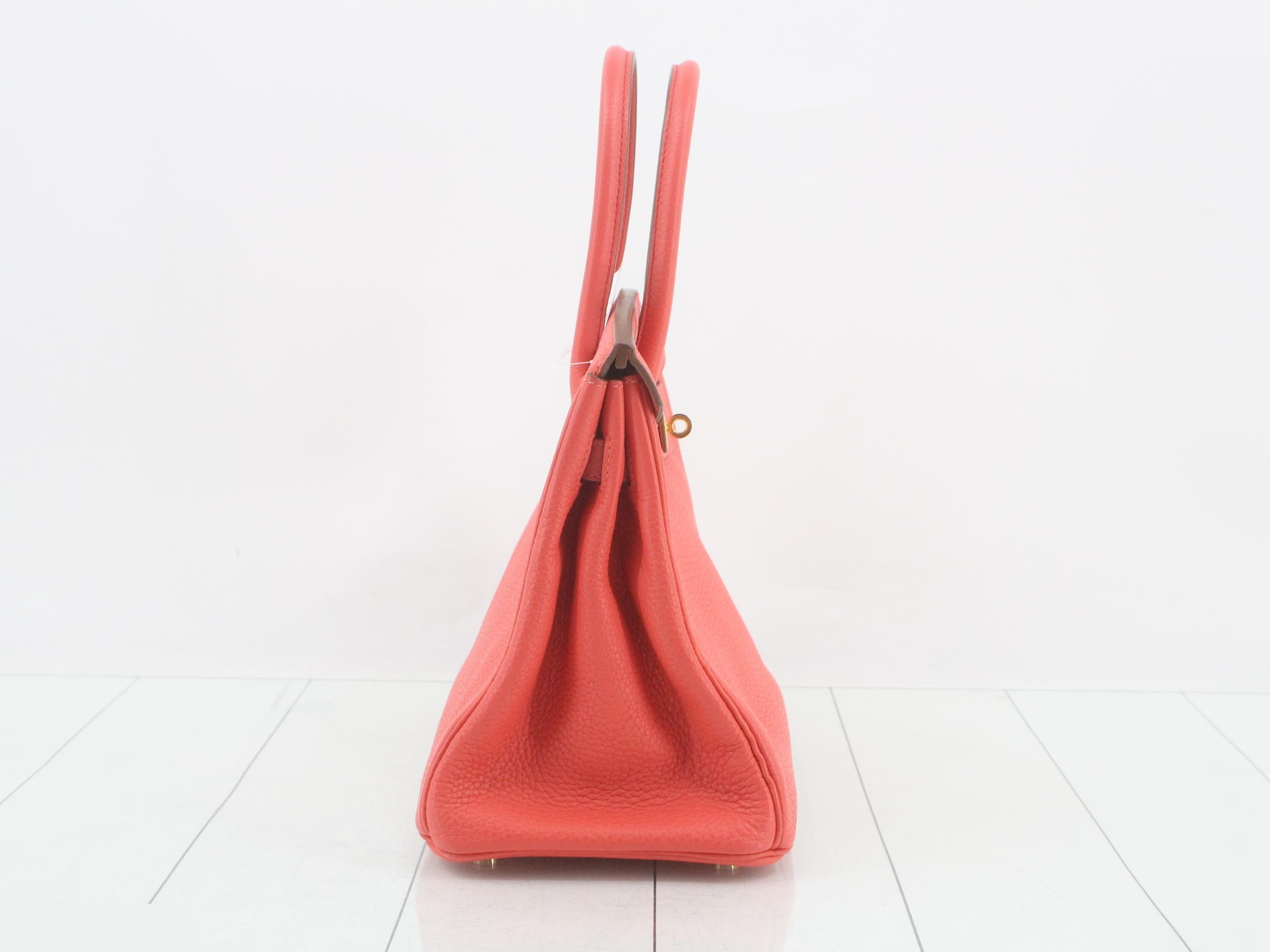 Birkin 30 Leather Handbag, R Stamp, Pink — view 5
