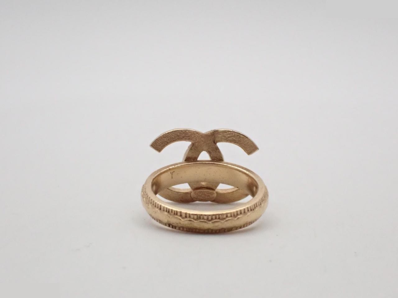 Coco Mark Rhinestone Ring, Gold, 09A, #12 — view 2