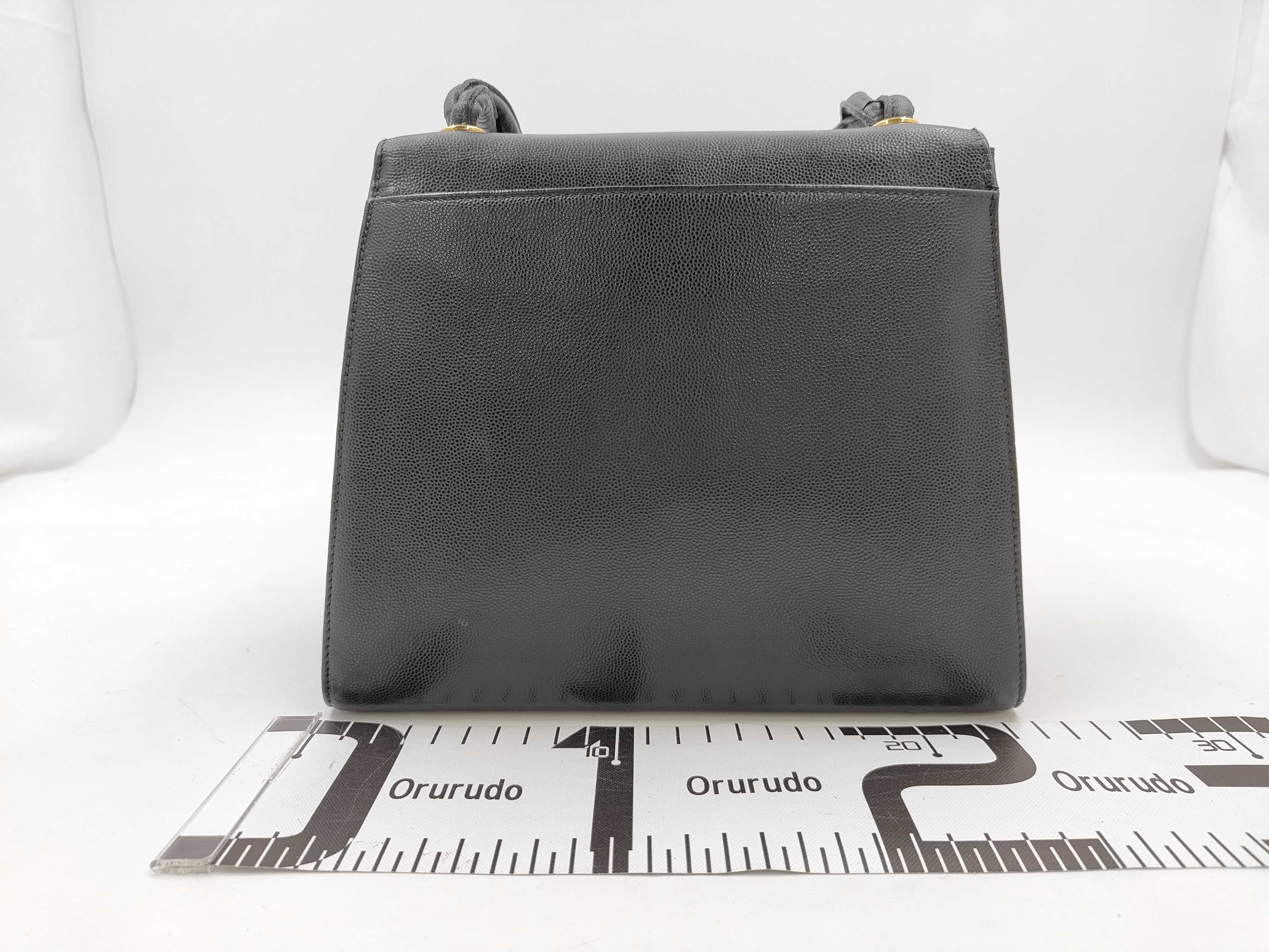 Caviar Skin Wave Shoulder Bag, Black with Gold Hardware, with original seal, serial number 5211402. — view 2