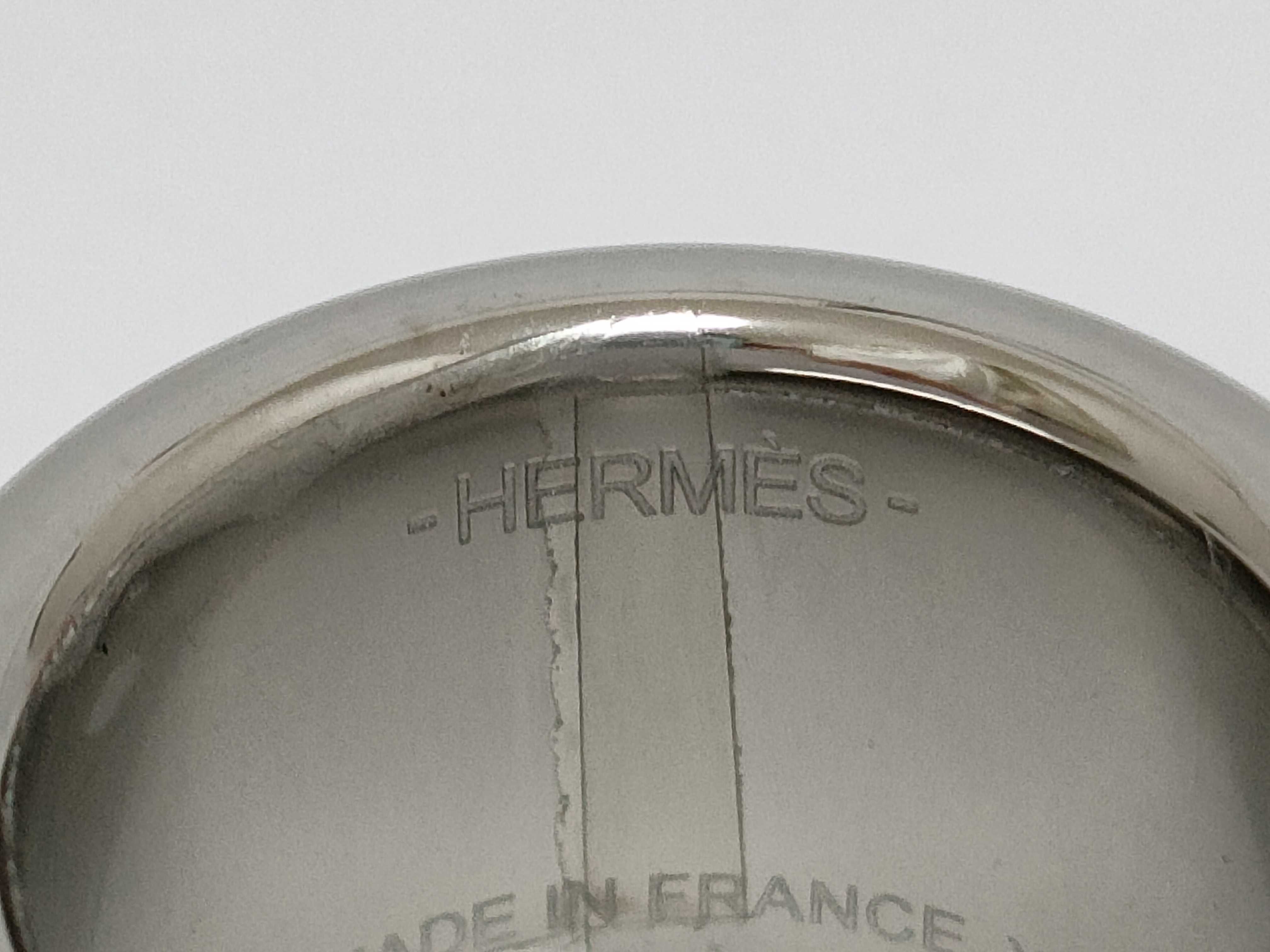 Olympus Ring GM "XS size" Black x Silver hardware Hermes Unused Ring — view 3