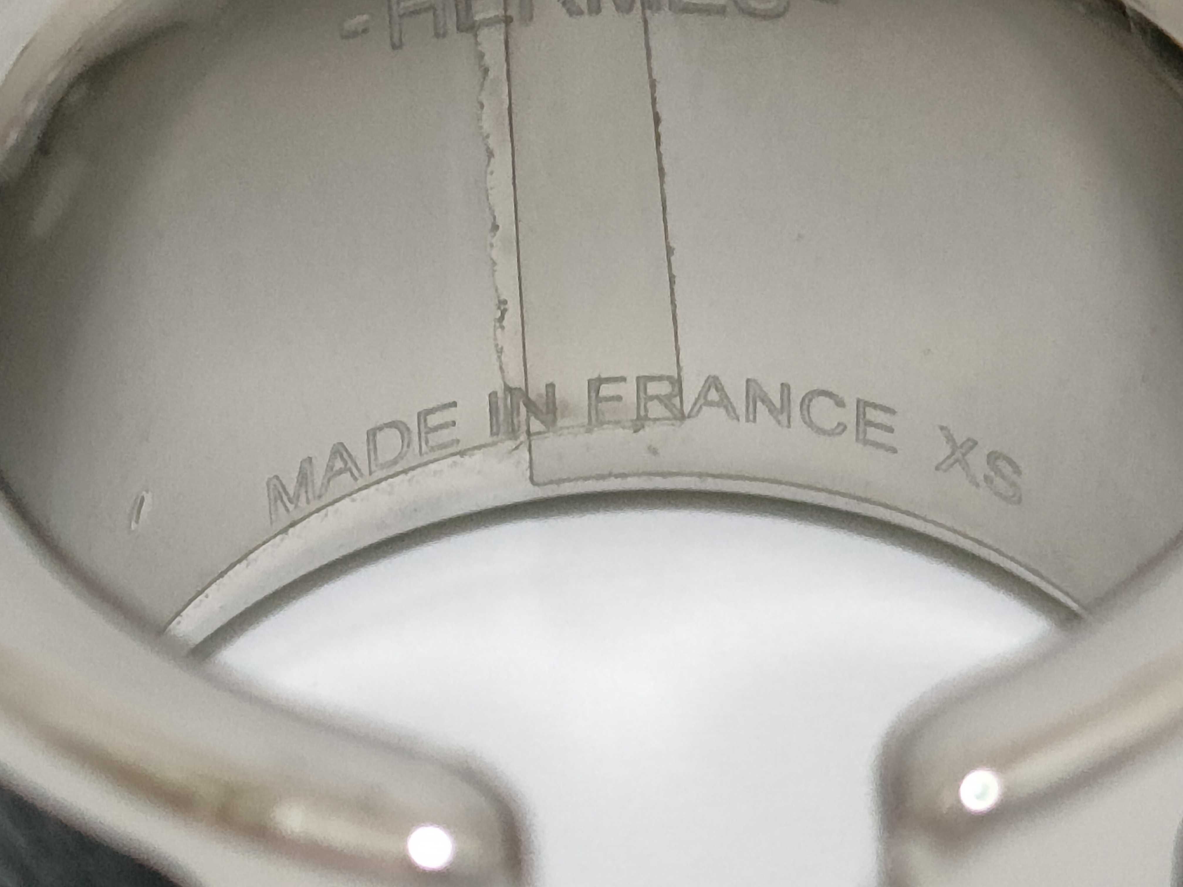 Olympus Ring GM "XS size" Black x Silver hardware Hermes Unused Ring — view 4