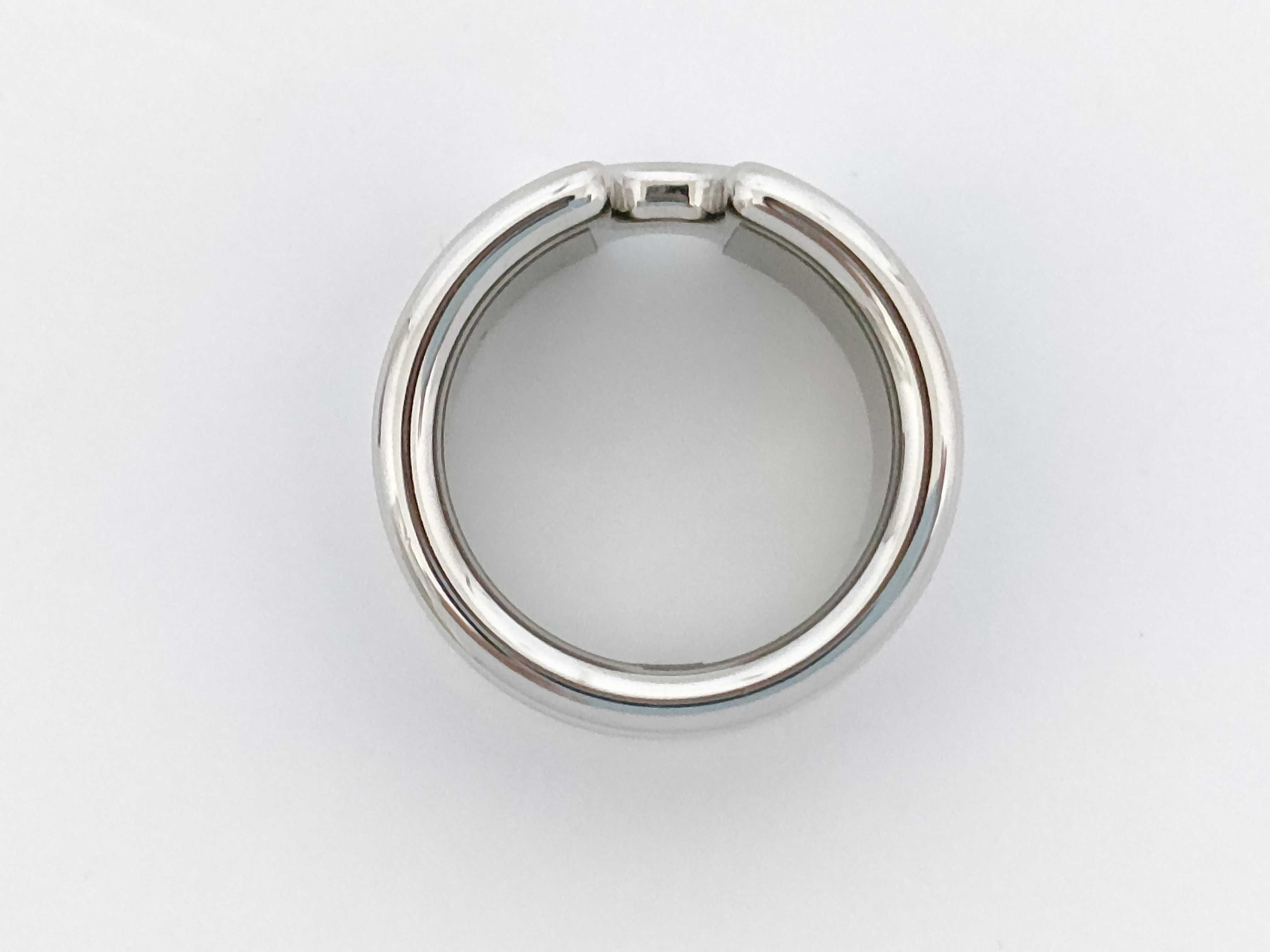 Olympus Ring GM "XS size" Black x Silver hardware Hermes Unused Ring — view 6