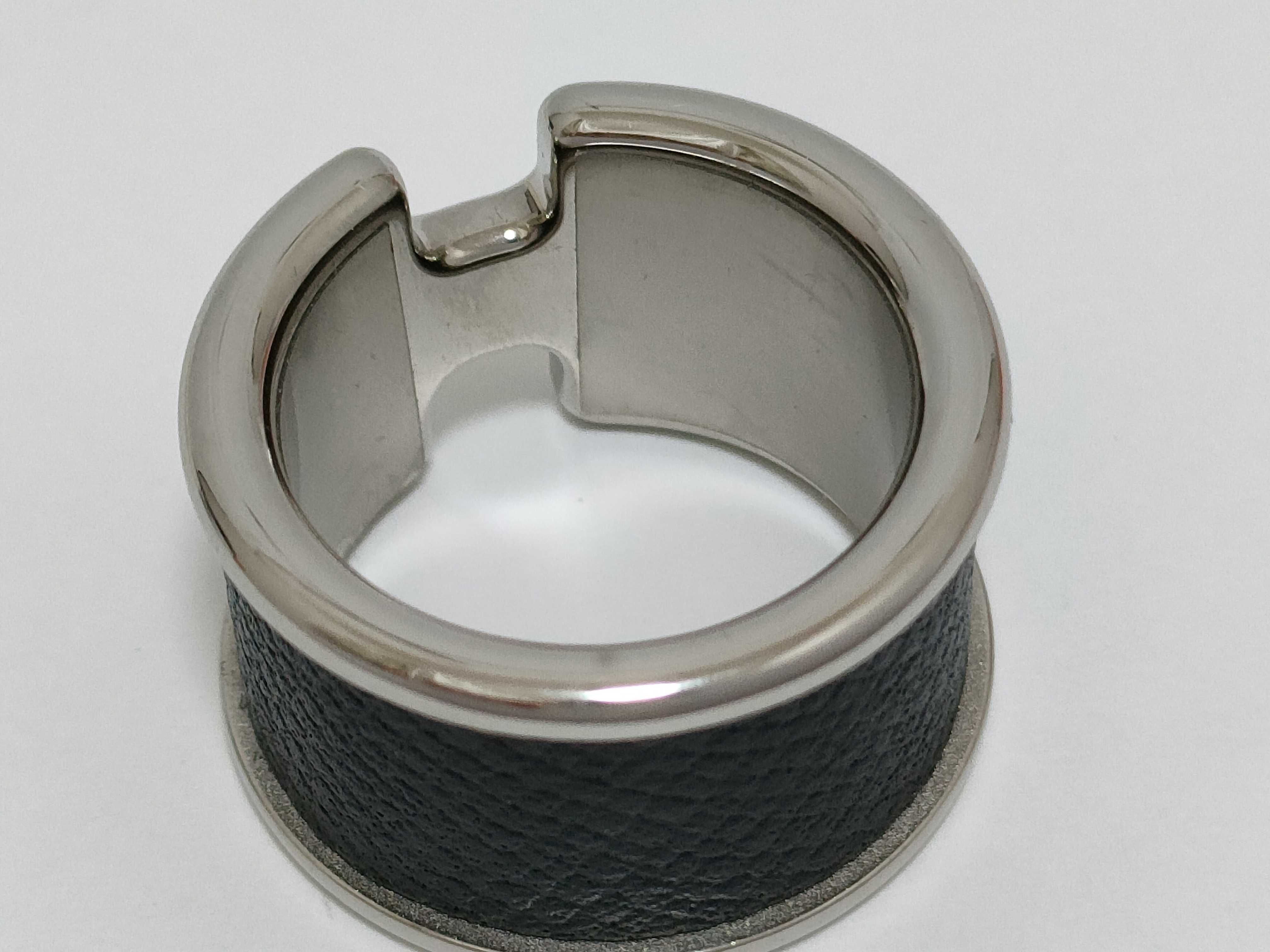 Olympus Ring GM "XS size" Black x Silver hardware Hermes Unused Ring — view 8