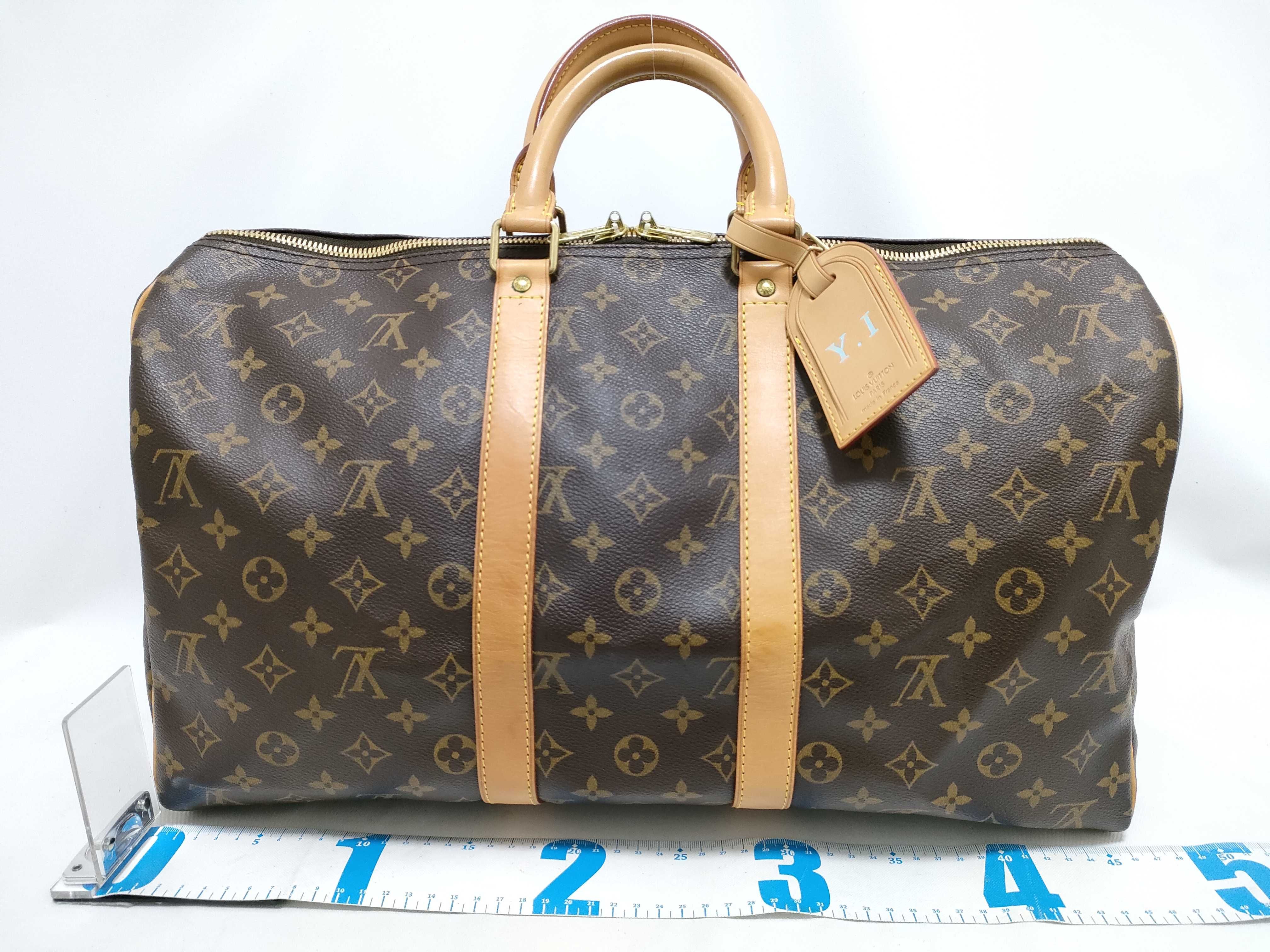 Monogram Keepall 45 M41428 FL0054 Brown Initial Boston Bag — view 2