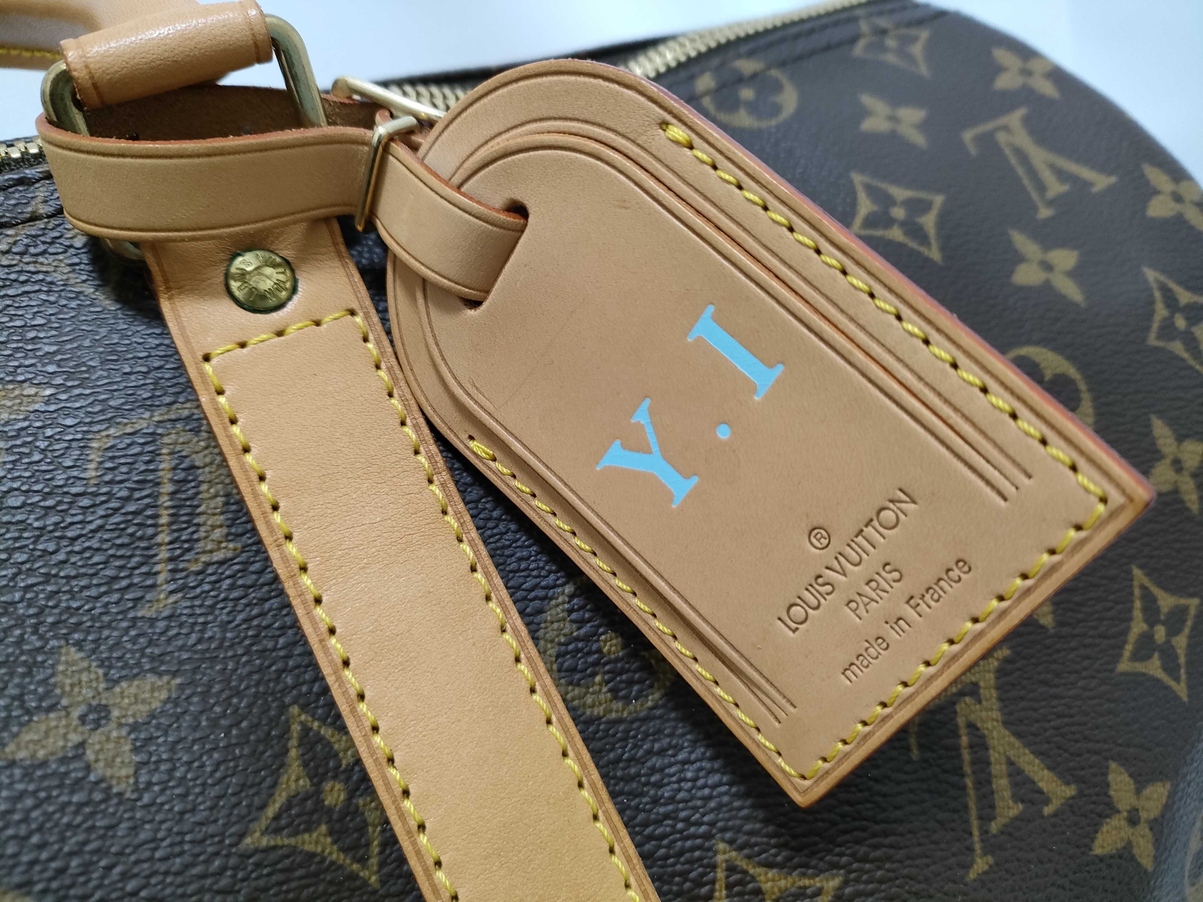 Monogram Keepall 45 M41428 FL0054 Brown Initial Boston Bag — view 13
