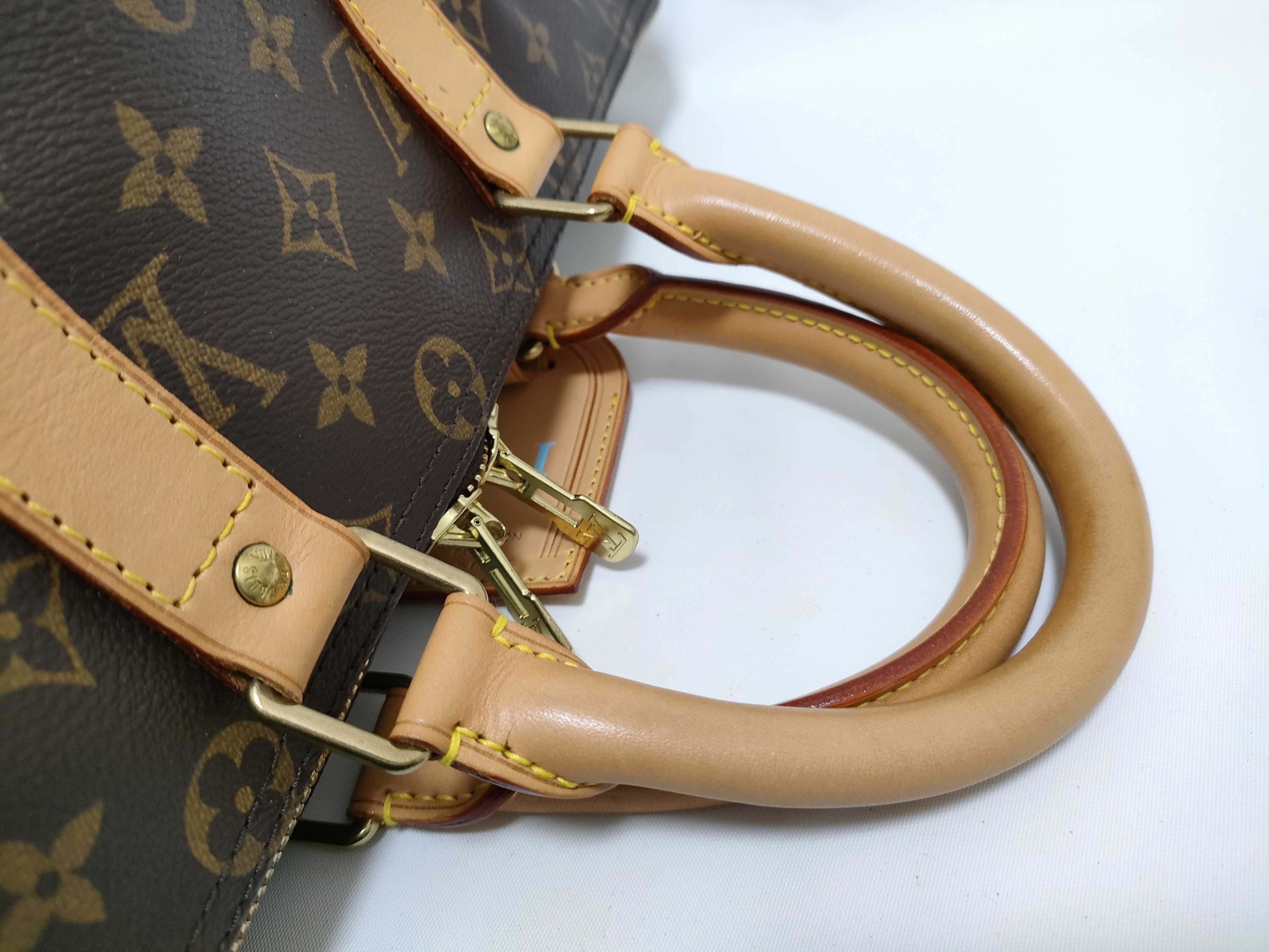 Monogram Keepall 45 M41428 FL0054 Brown Initial Boston Bag — view 3