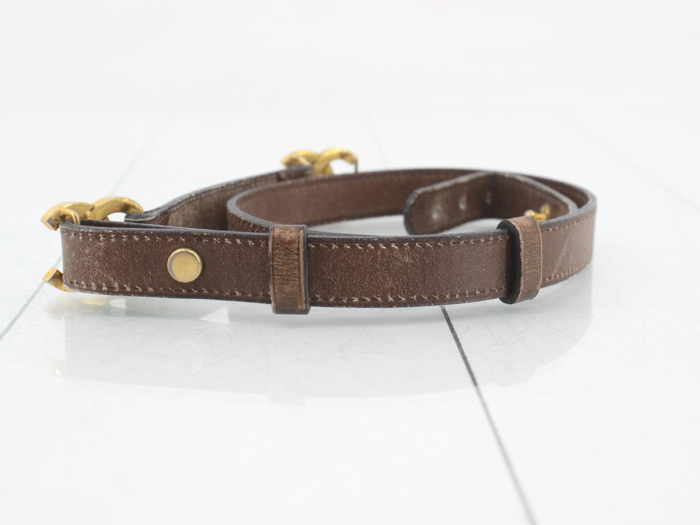 Coco Mark Vintage Buckle Belt, Brown — view 2