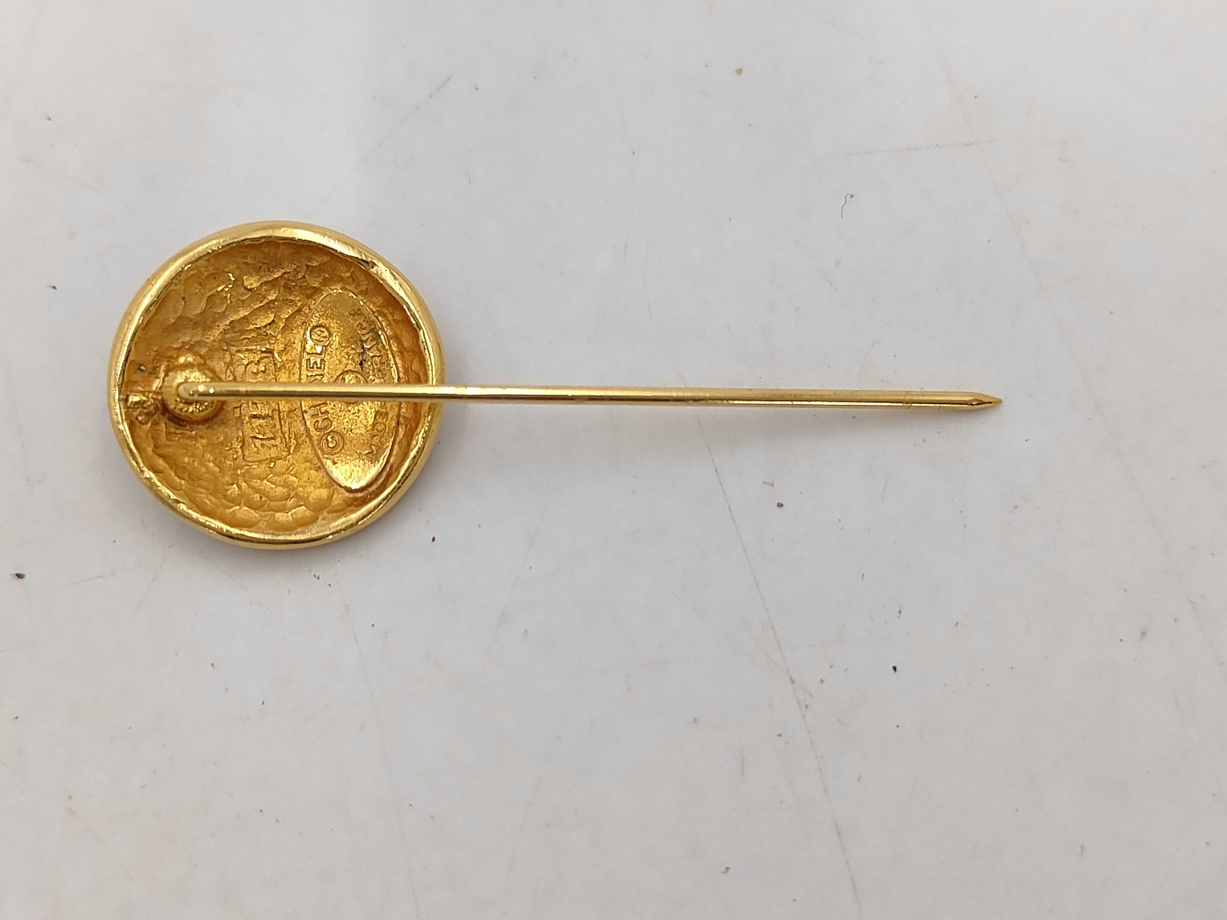 Vintage Sunburst Pin Brooch, Gold, Other Accessories — view 5