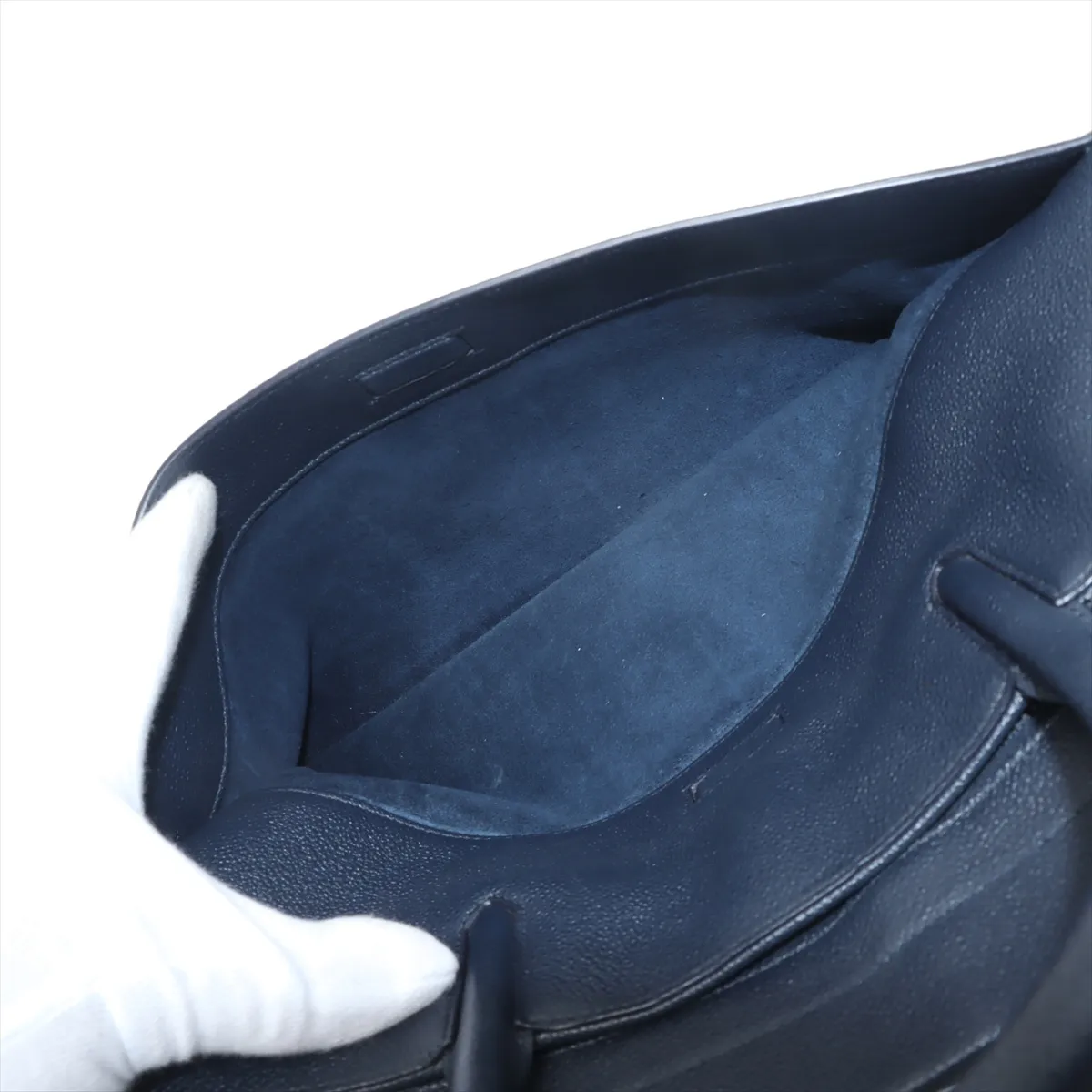 Cabaret Rive Gauche Leather 2-Way Handbag, Navy, 394457 — view 10