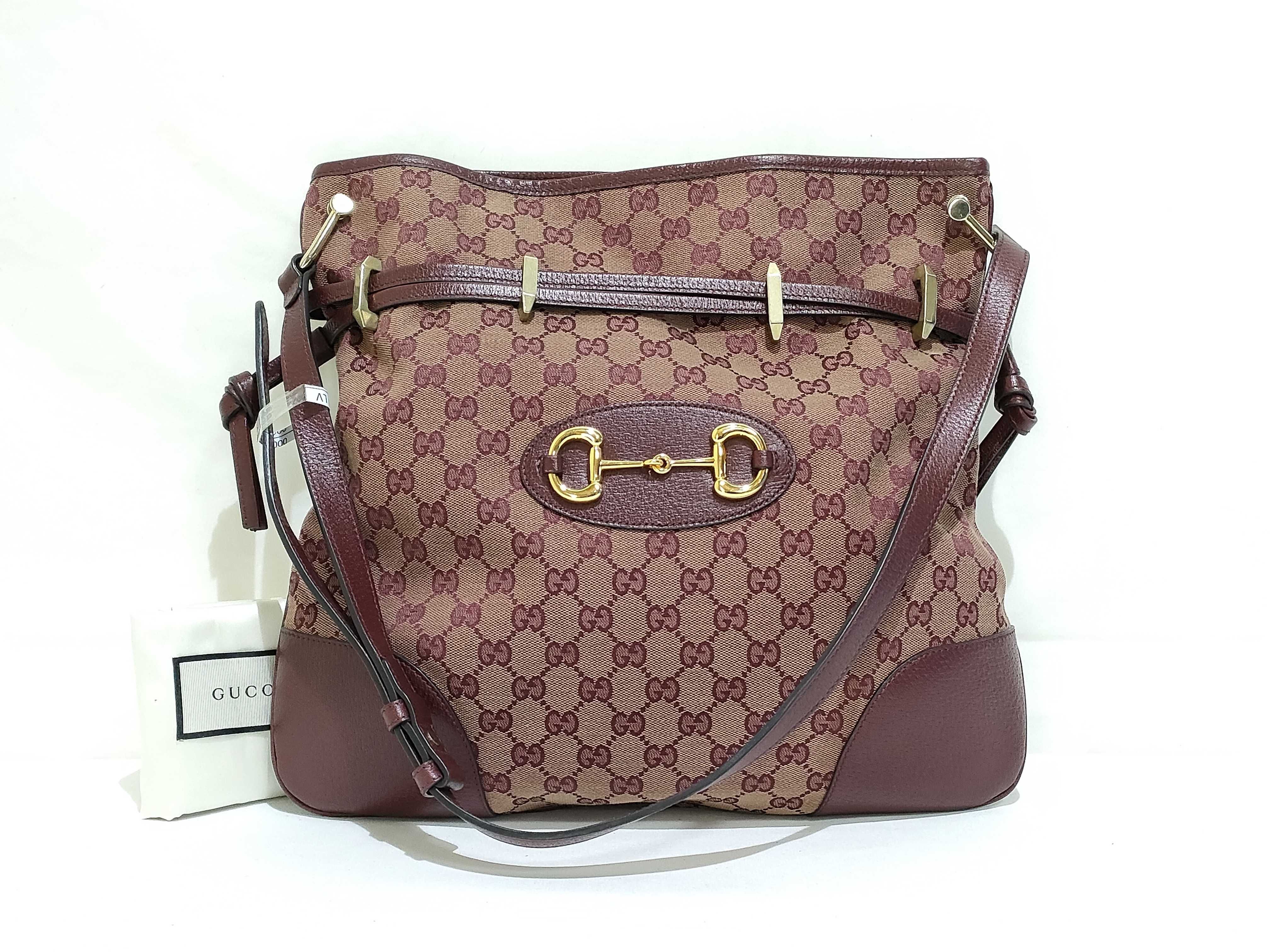 GG Canvas PH-1955 Horsebit Red Canvas Messenger Bag 37cm Shoulder Bag