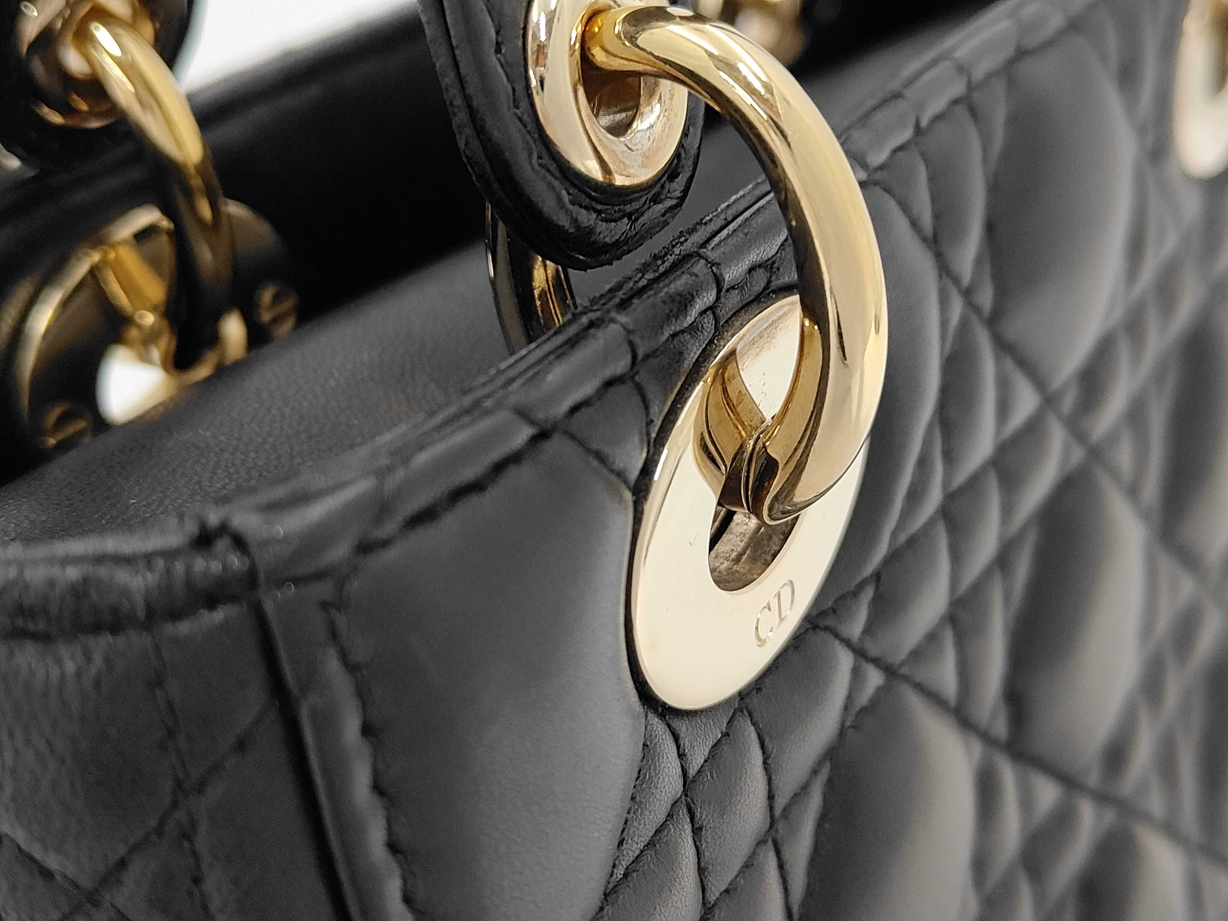 Lady Dior 2-Way Shoulder Bag, Black — view 3