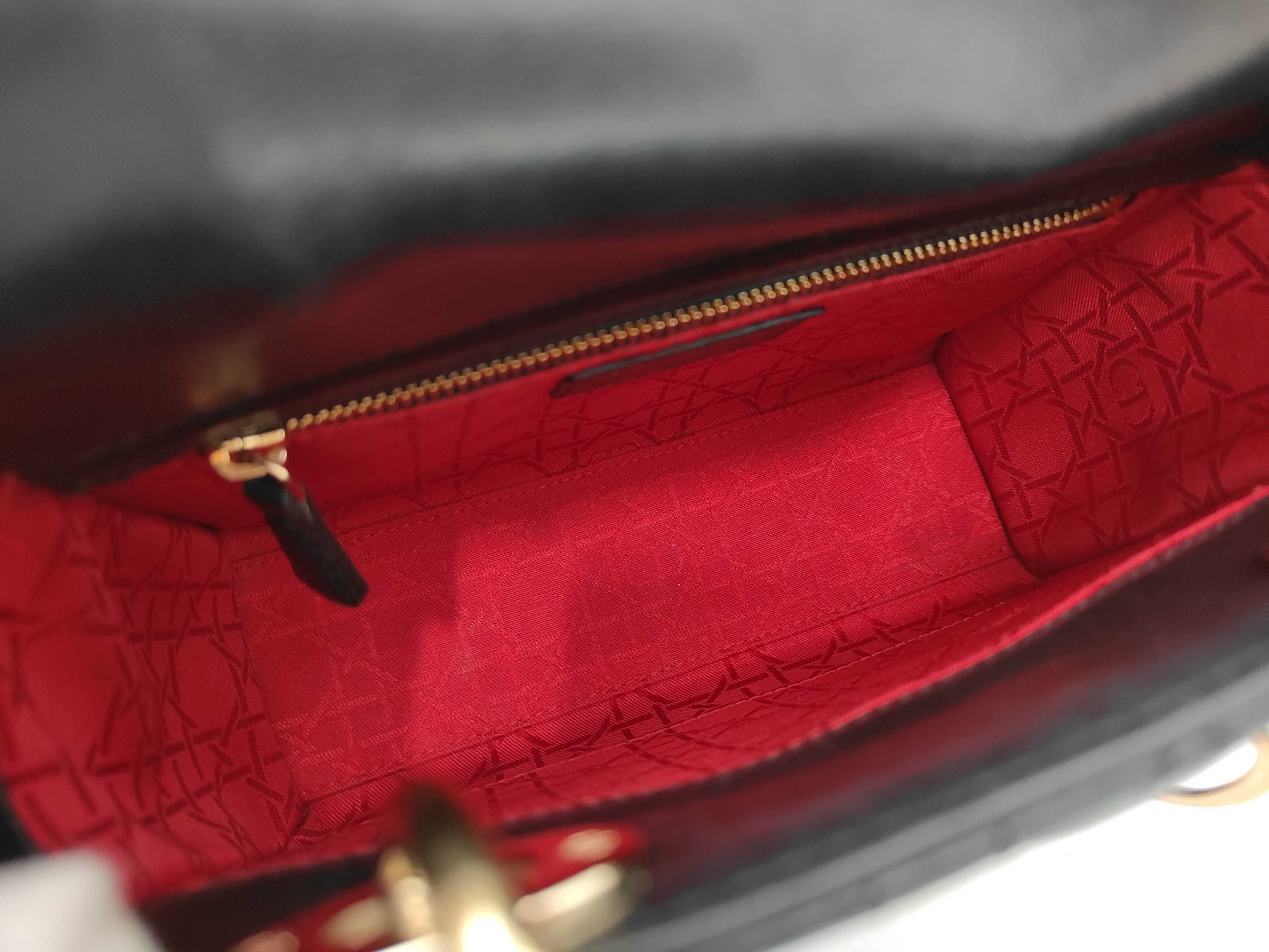 Lady Dior 2-Way Shoulder Bag, Black — view 8