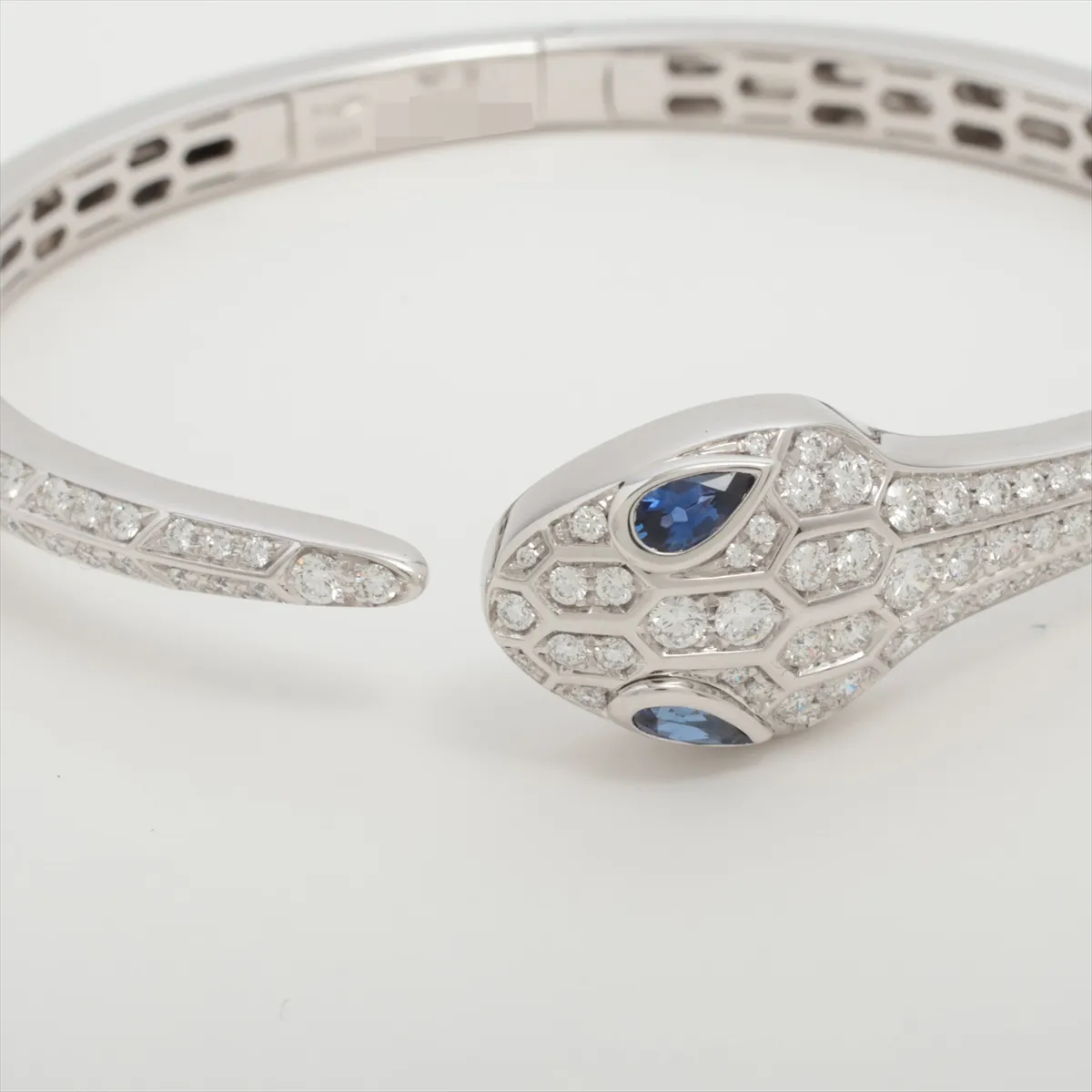 Serpenti Sapphire and Diamond Bracelet, 750 (WG), 23.5g, Size S, L26YTT, minor chipping of stone. — view 3
