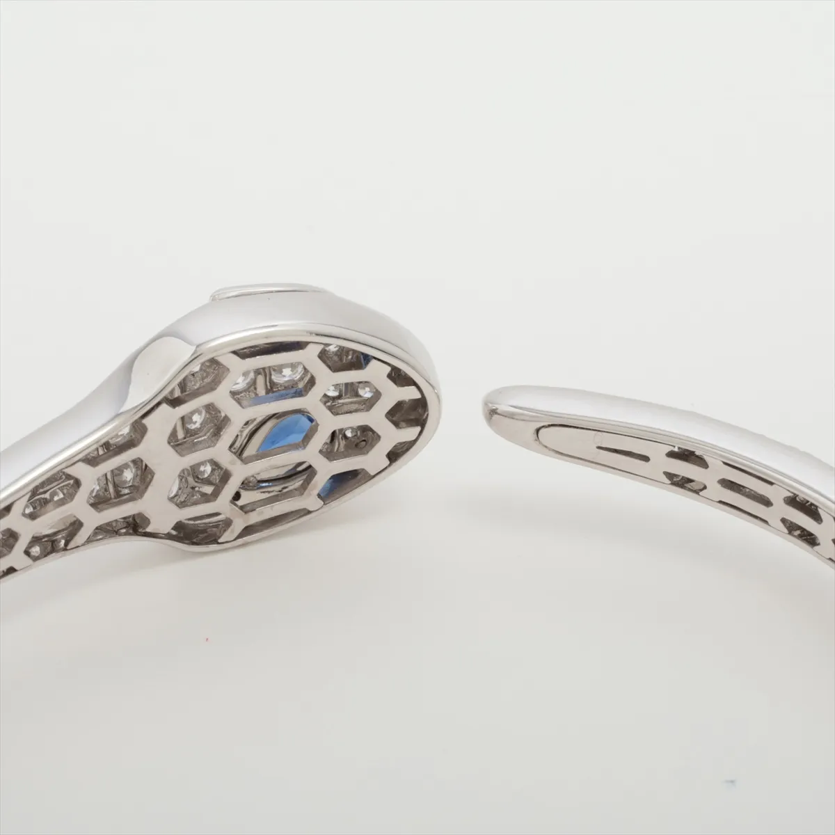 Serpenti Sapphire and Diamond Bracelet, 750 (WG), 23.5g, Size S, L26YTT, minor chipping of stone. — view 4