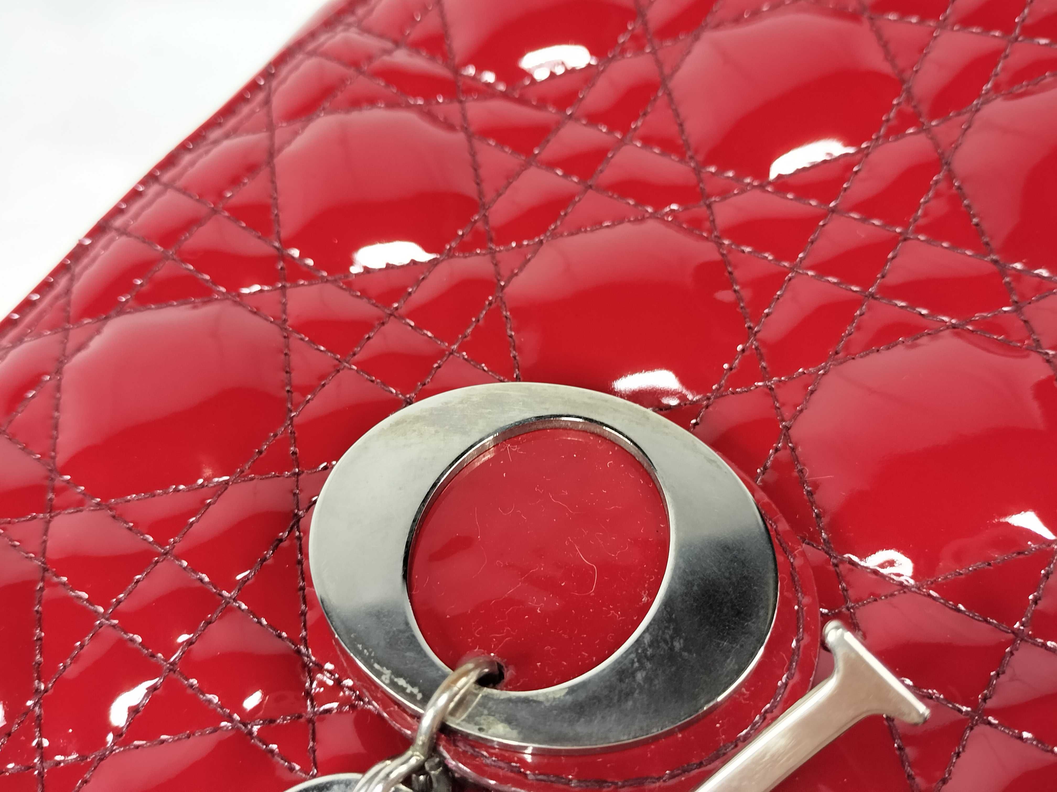 Lady Dior Cannage Large Enamel 2-Way Handbag — view 13