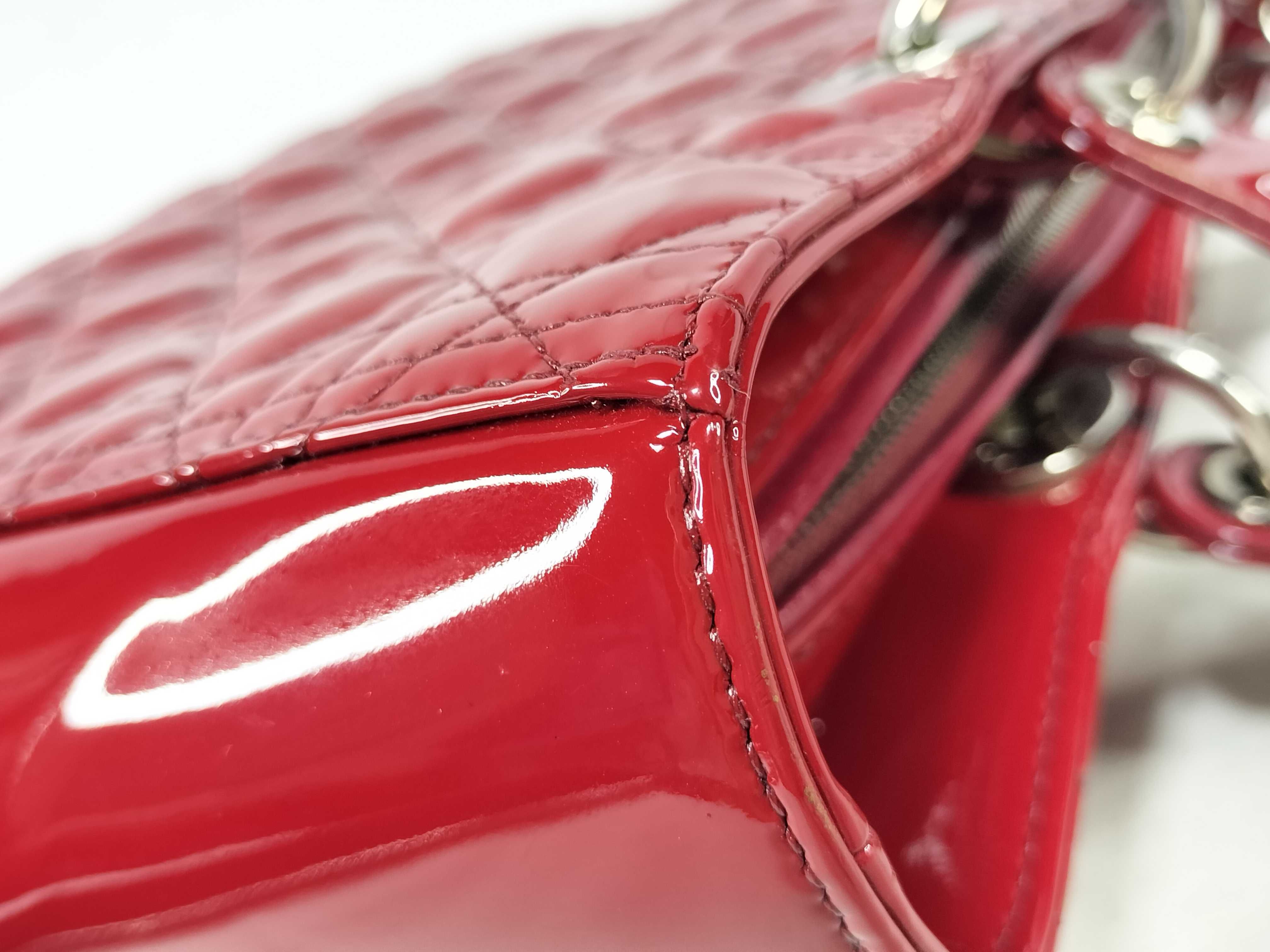 Lady Dior Cannage Large Enamel 2-Way Handbag — view 14