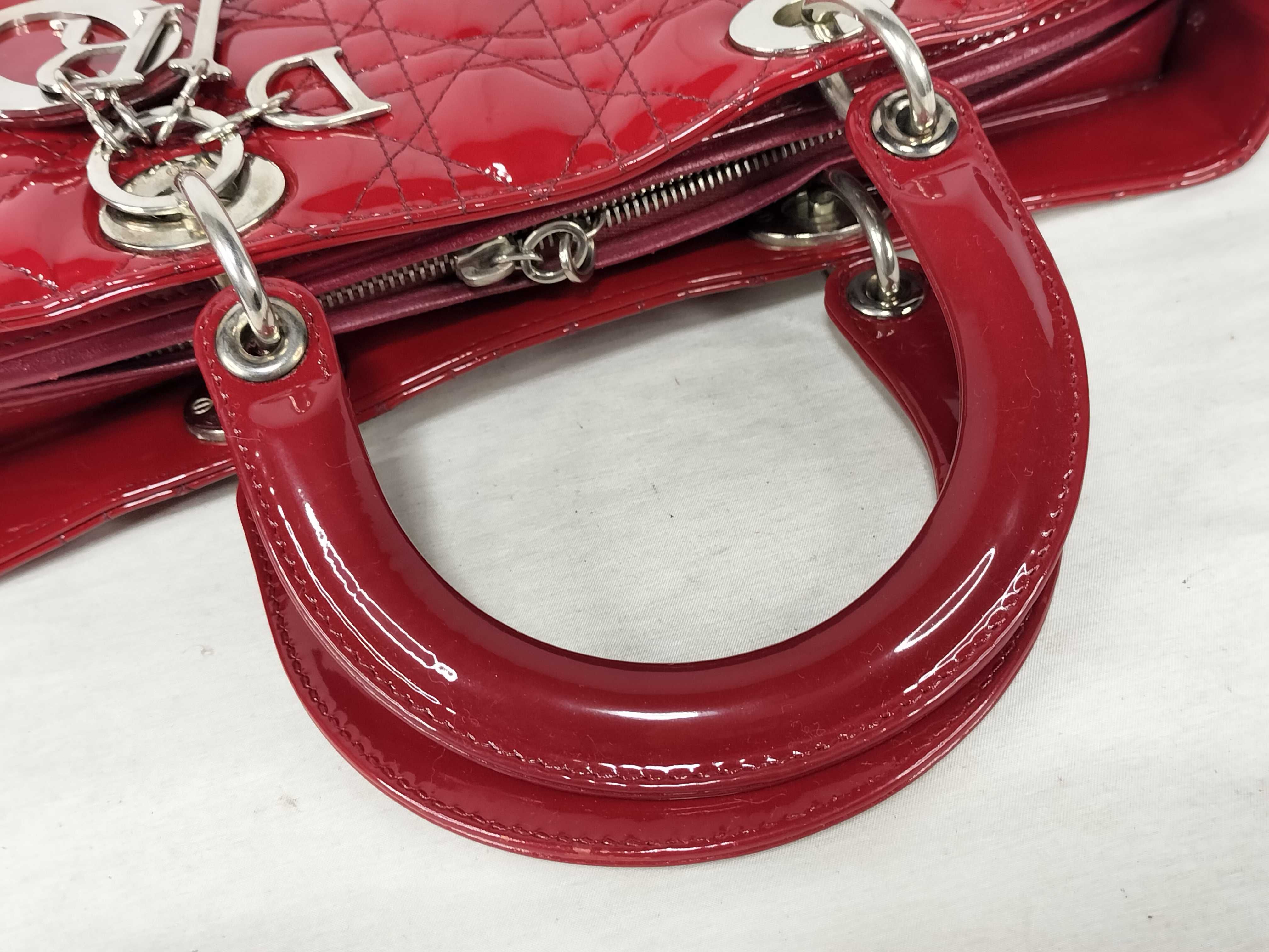Lady Dior Cannage Large Enamel 2-Way Handbag — view 3