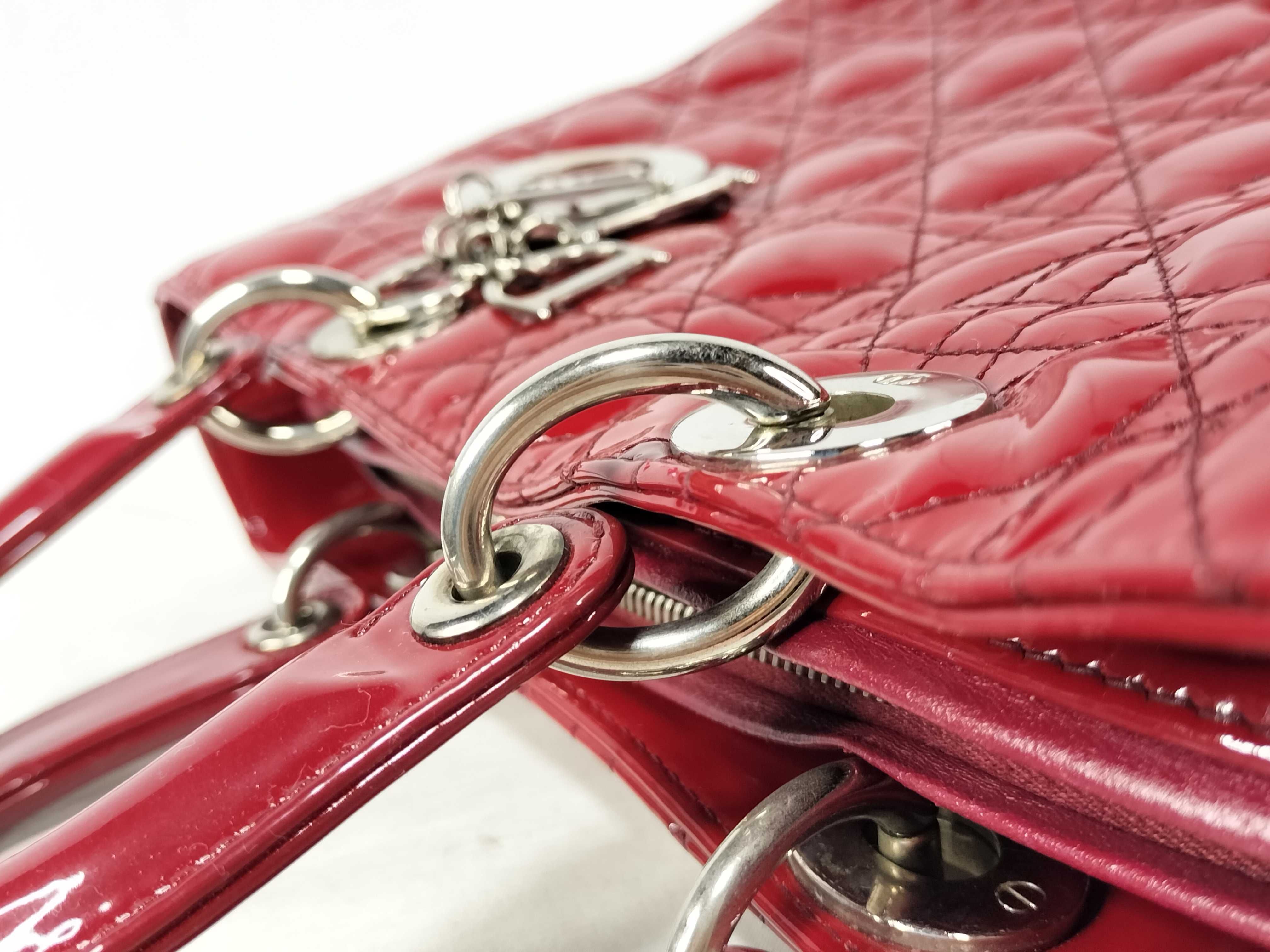 Lady Dior Cannage Large Enamel 2-Way Handbag — view 5