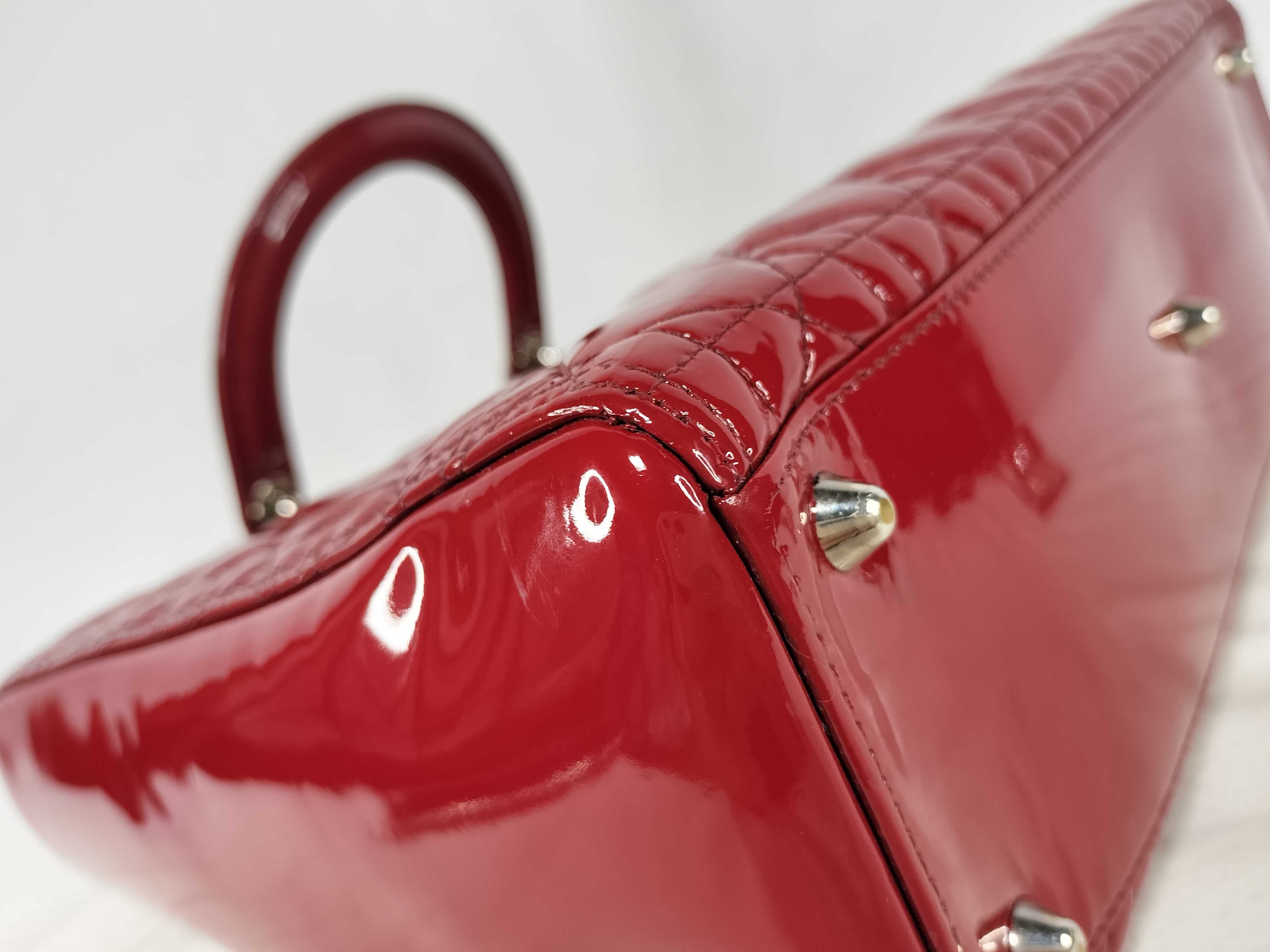 Lady Dior Cannage Large Enamel 2-Way Handbag — view 7