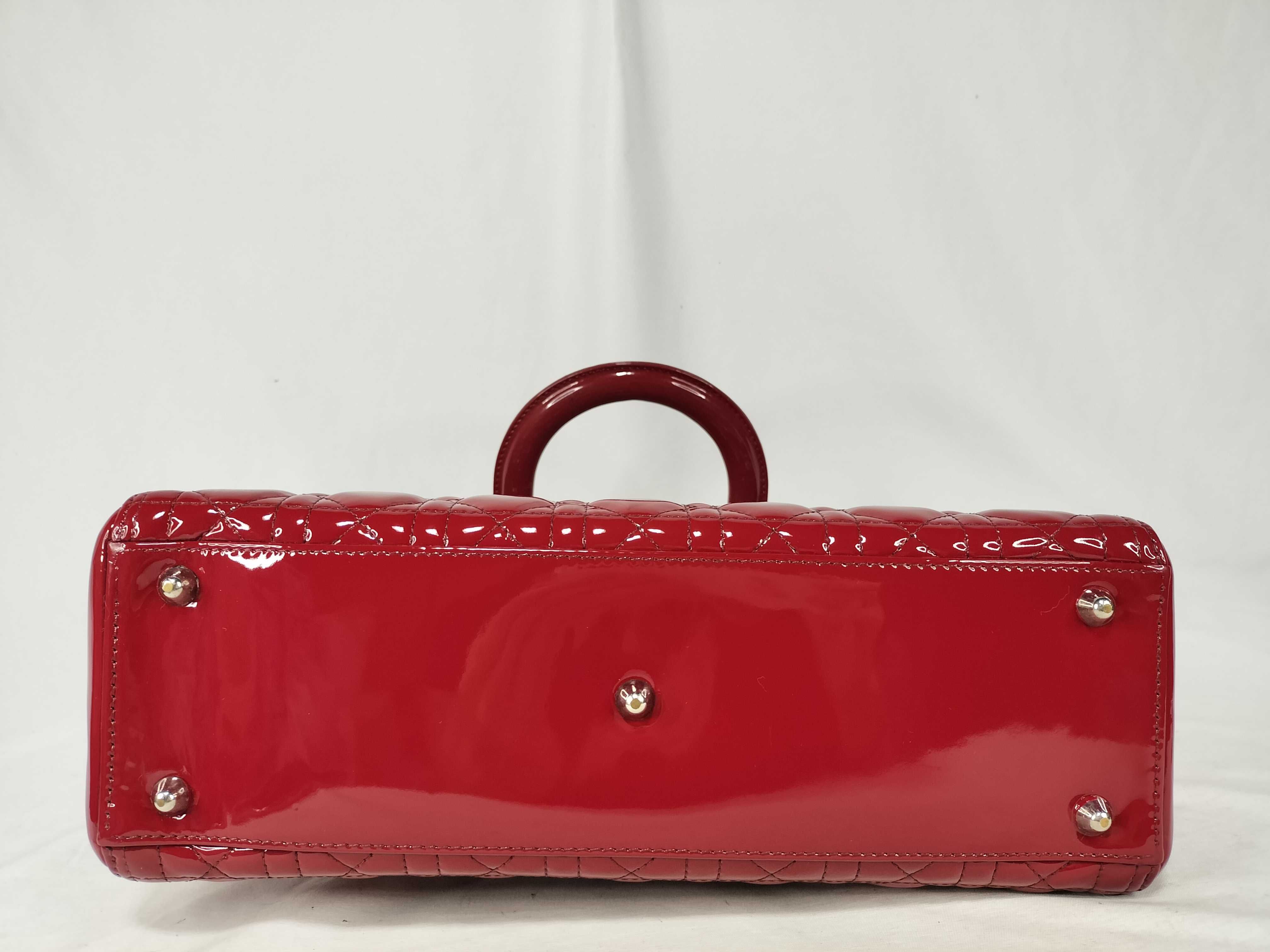 Lady Dior Cannage Large Enamel 2-Way Handbag — view 8