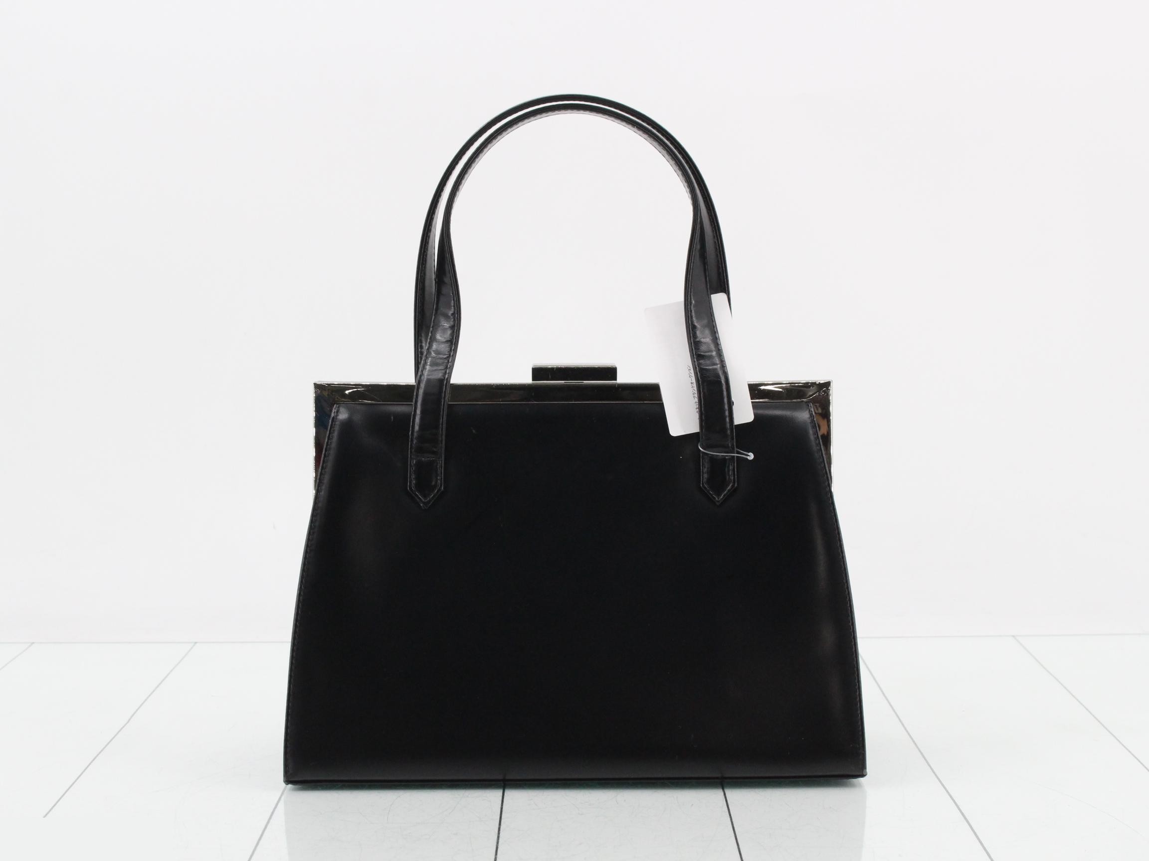 Leather handbag, black — view 2