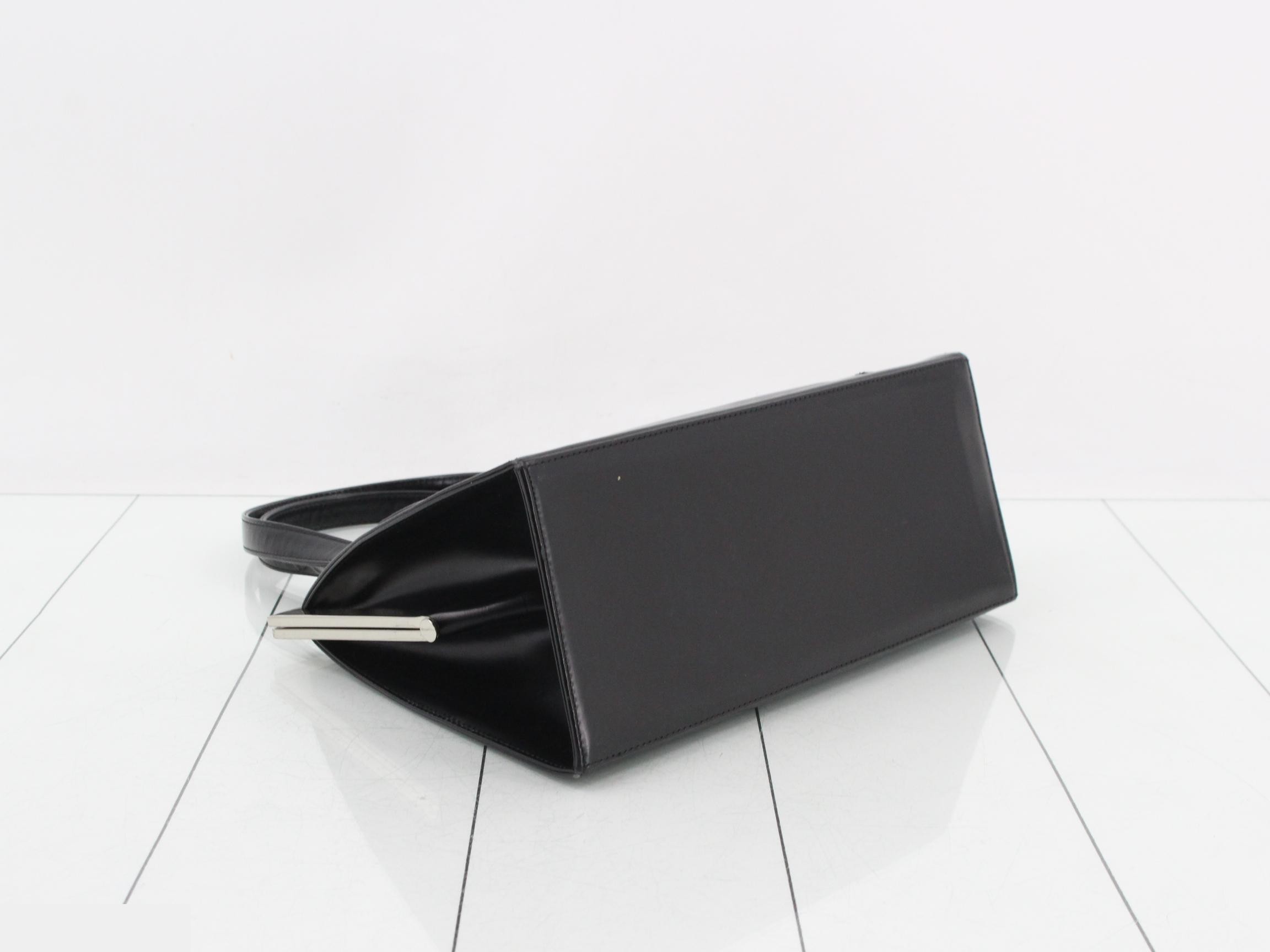 Leather handbag, black — view 5
