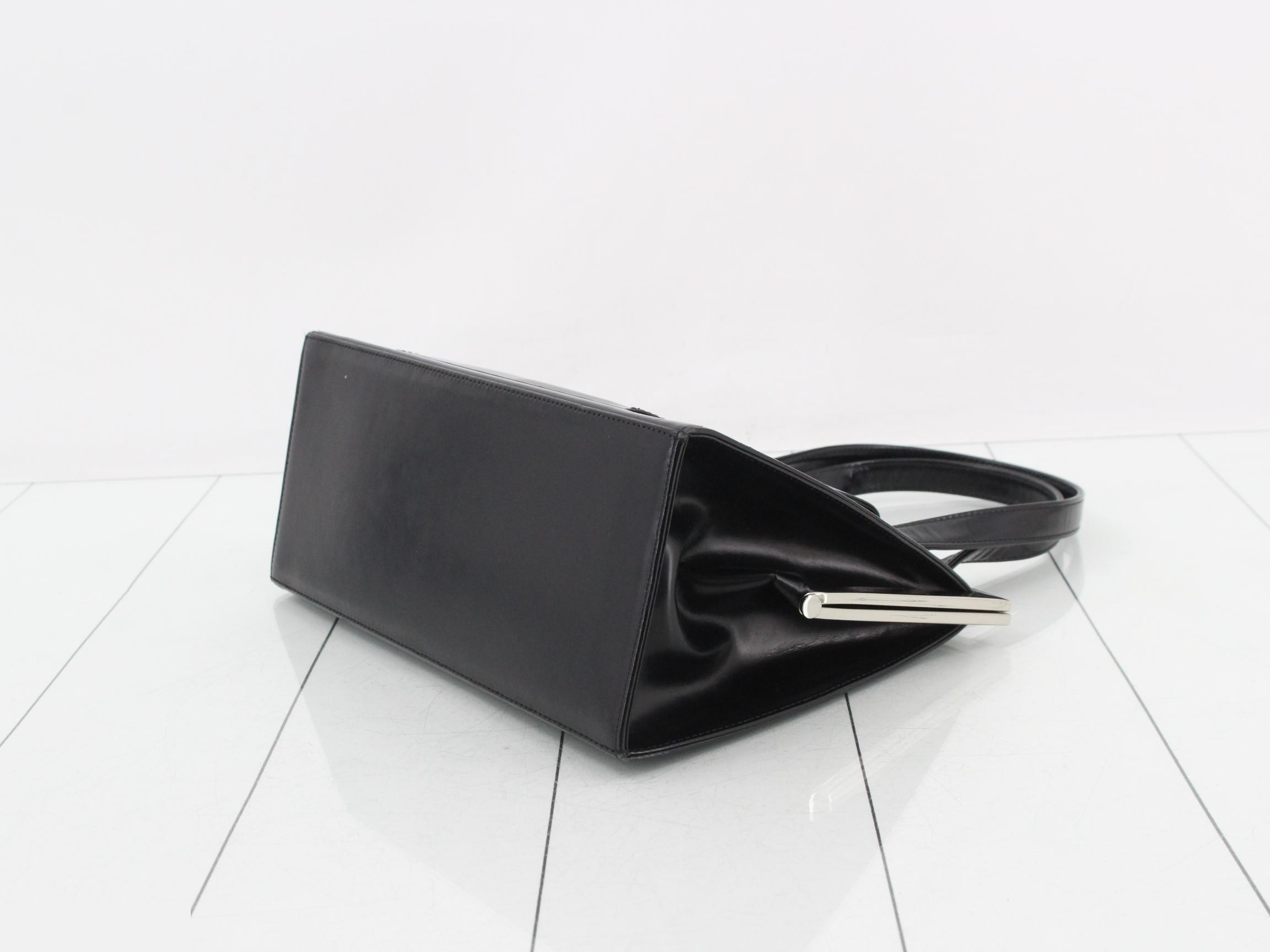 Leather handbag, black — view 6