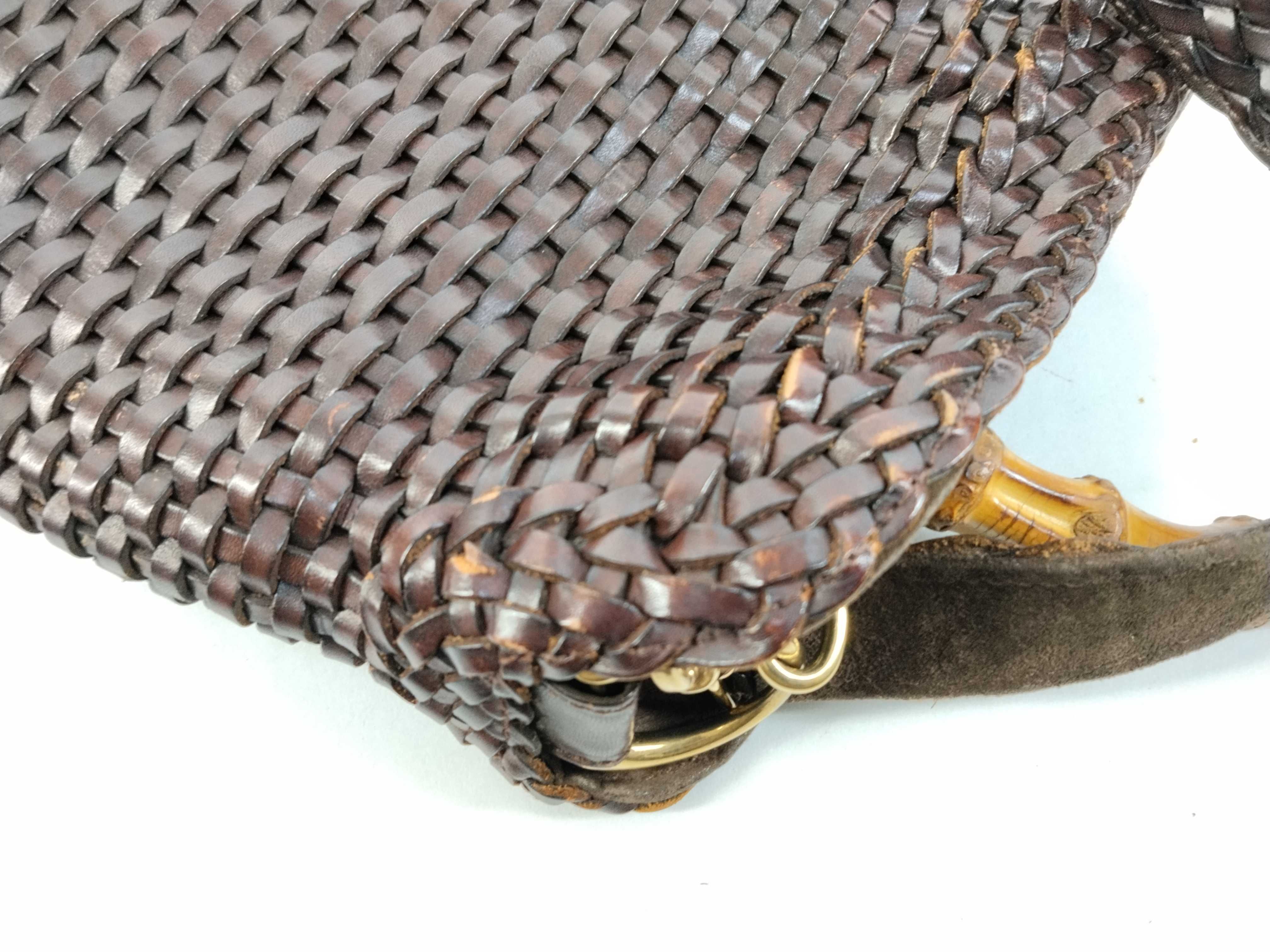 Bamboo Gucci Bangoo Woven 2-way Handbag Shoulder Bag Handbag — view 13