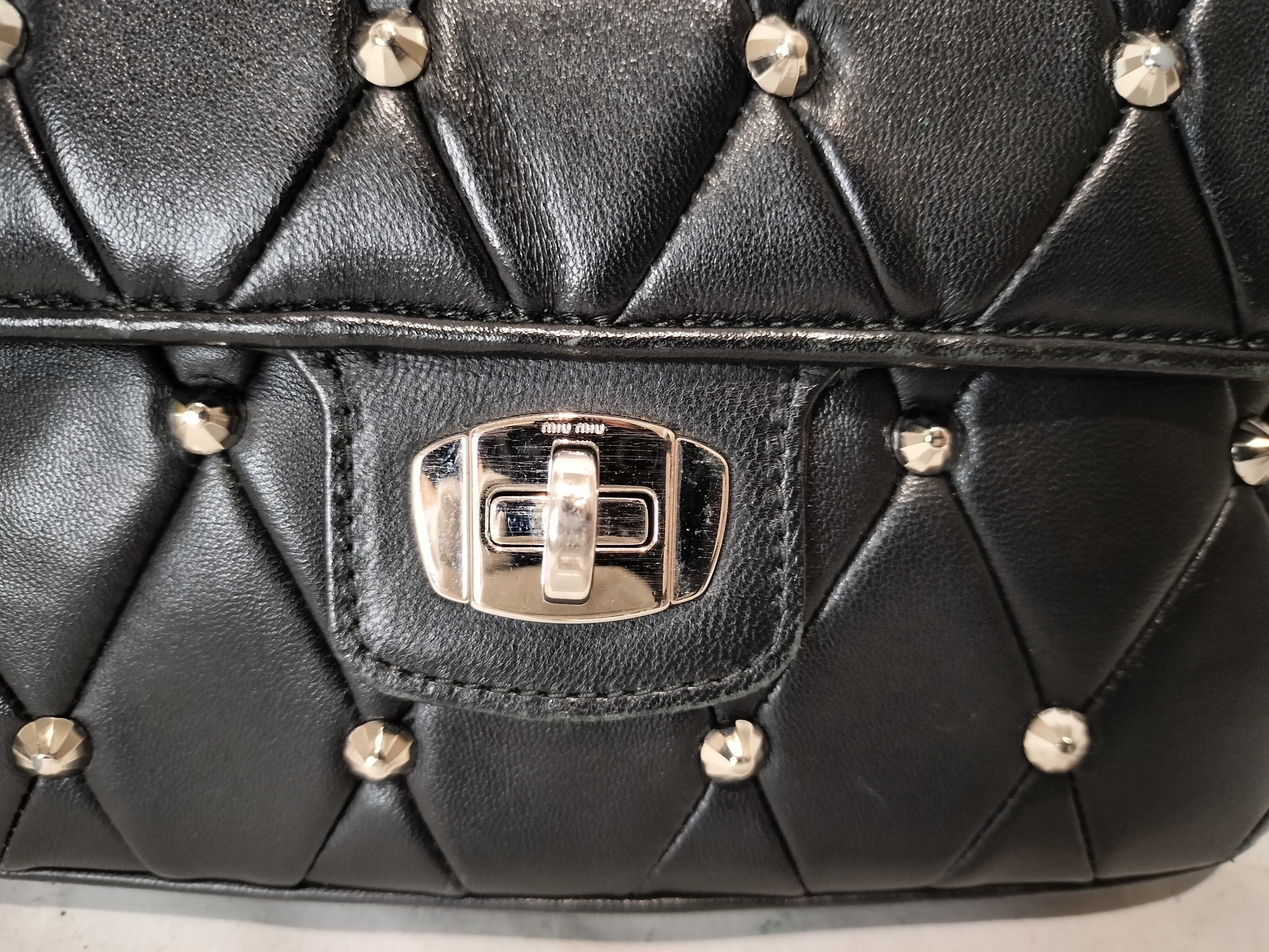 Studded Quilted Silver Chain Bag Shoulder Bag — view 2
