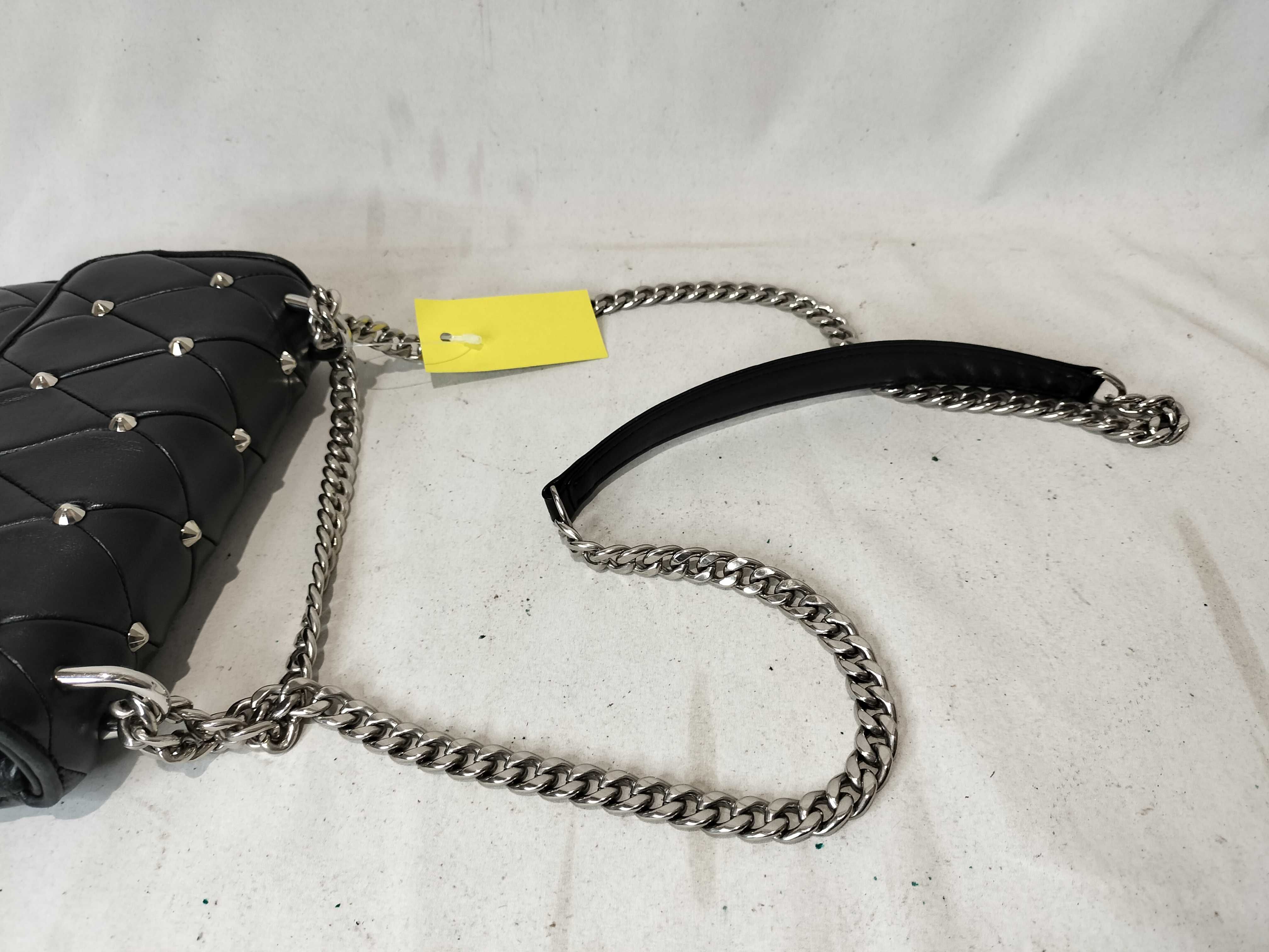 Studded Quilted Silver Chain Bag Shoulder Bag — view 5