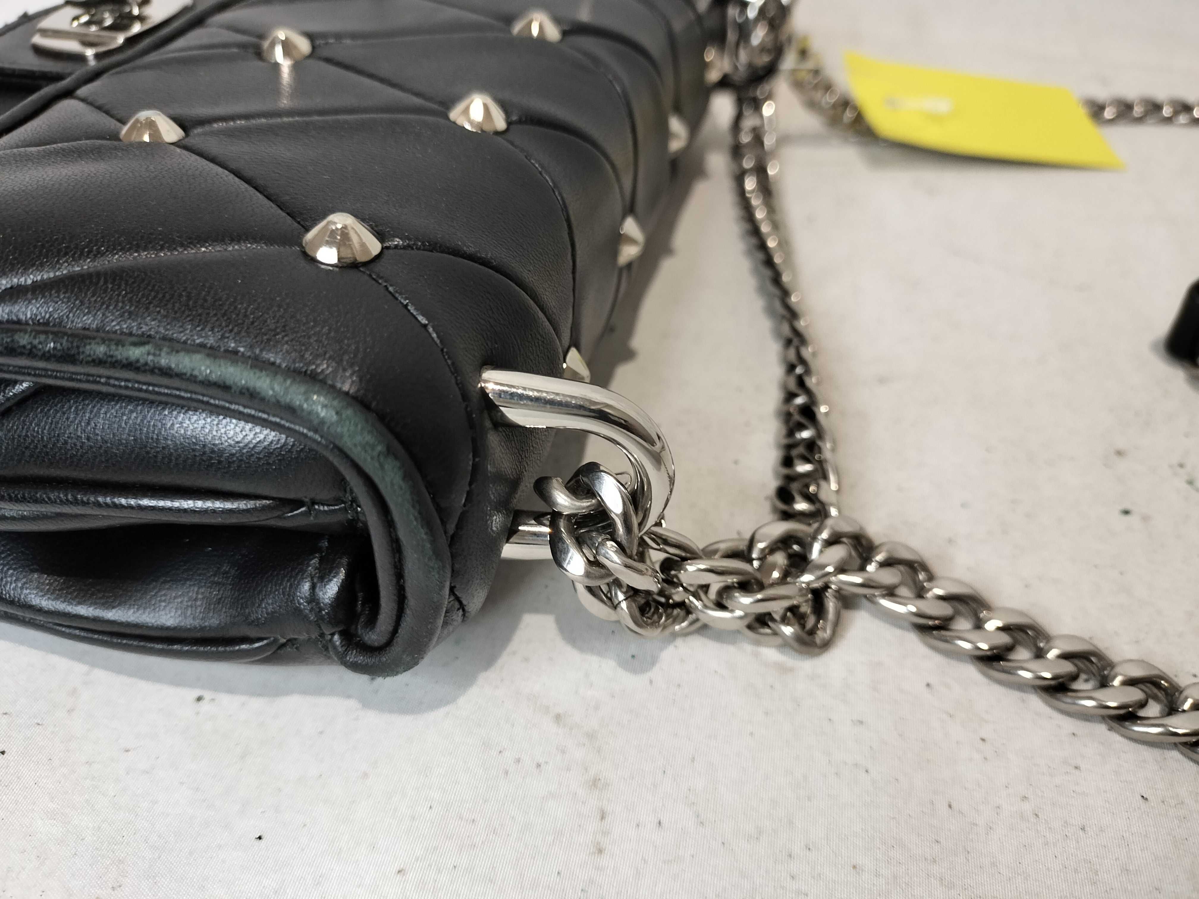Studded Quilted Silver Chain Bag Shoulder Bag — view 7