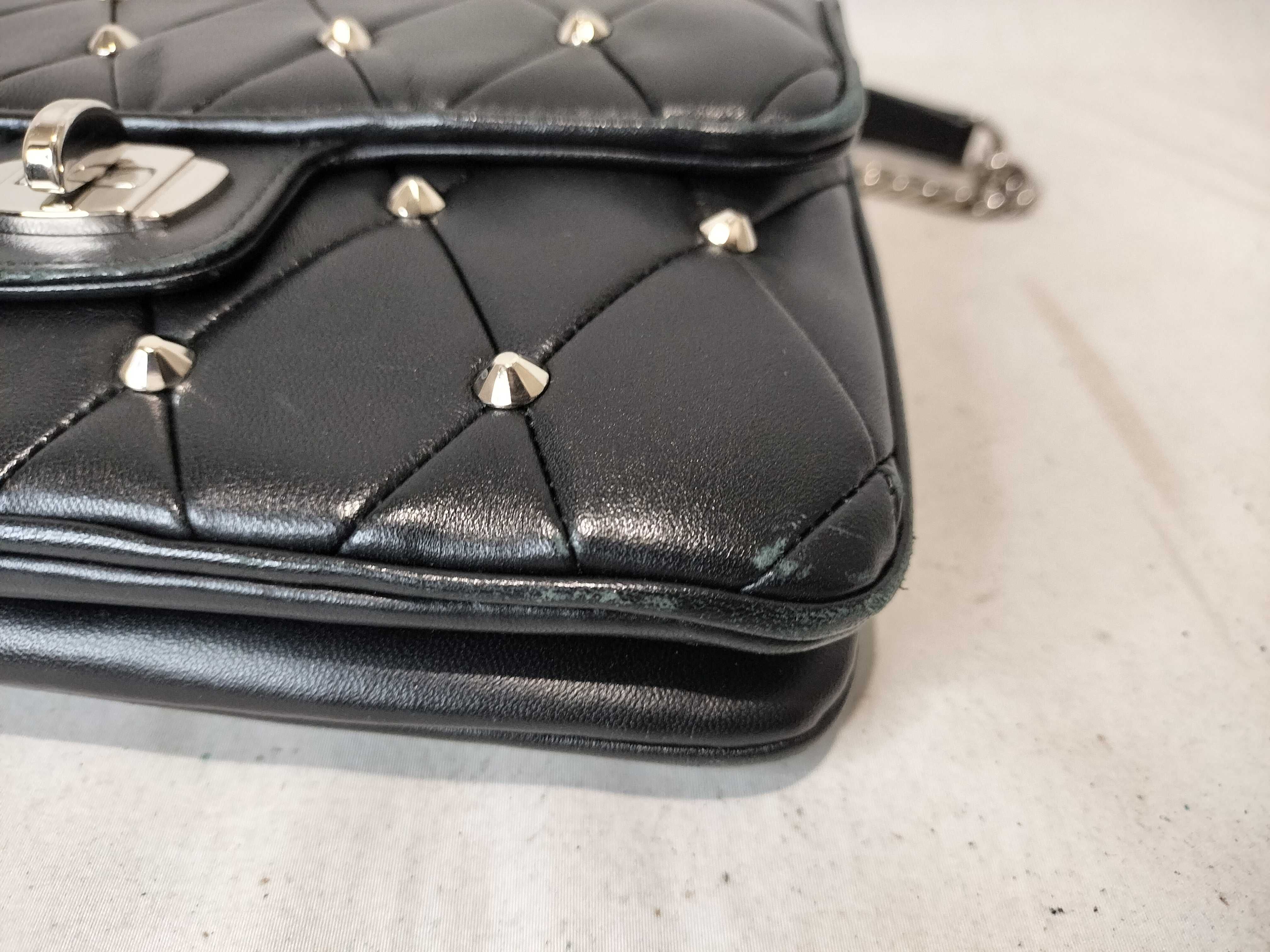 Studded Quilted Silver Chain Bag Shoulder Bag — view 8