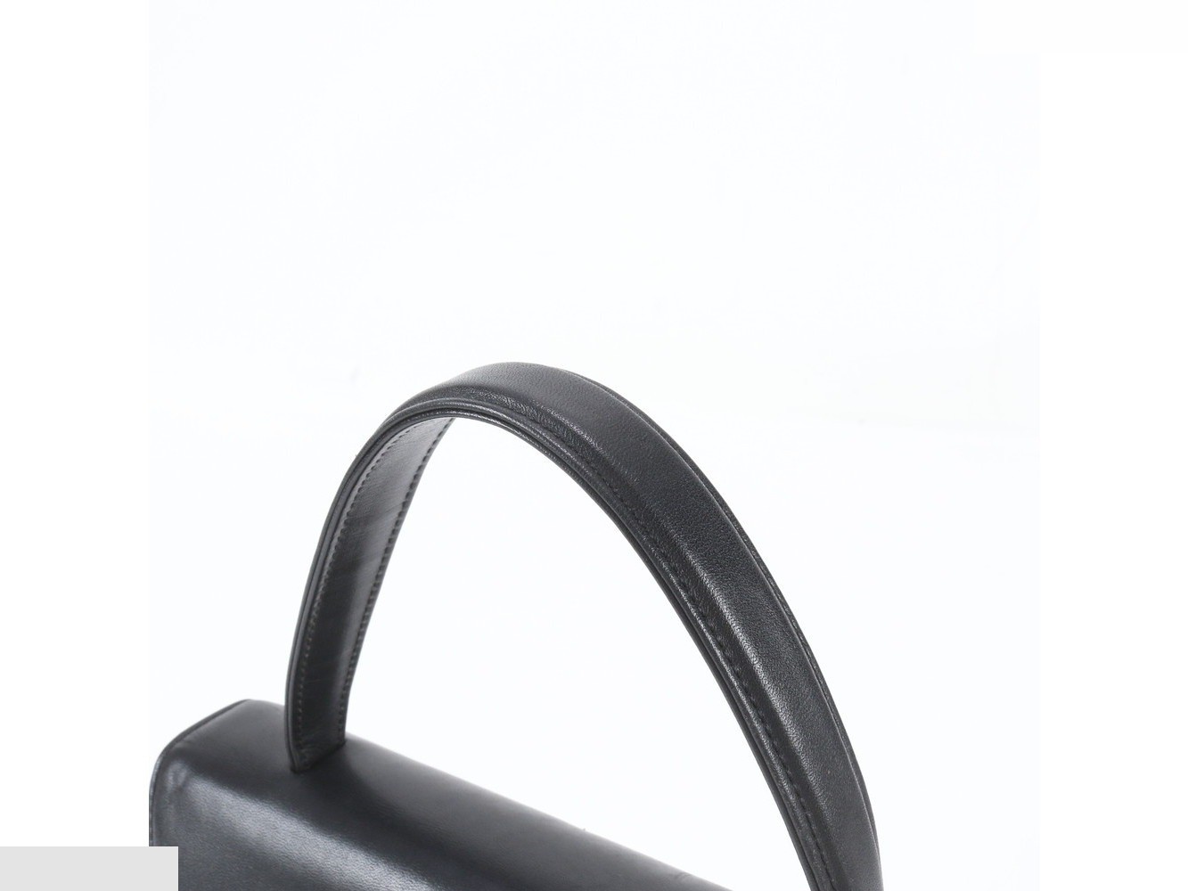 Leather handbag, genuine leather, black — view 2