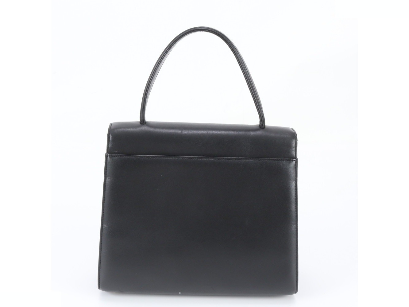 Leather handbag, genuine leather, black — view 3
