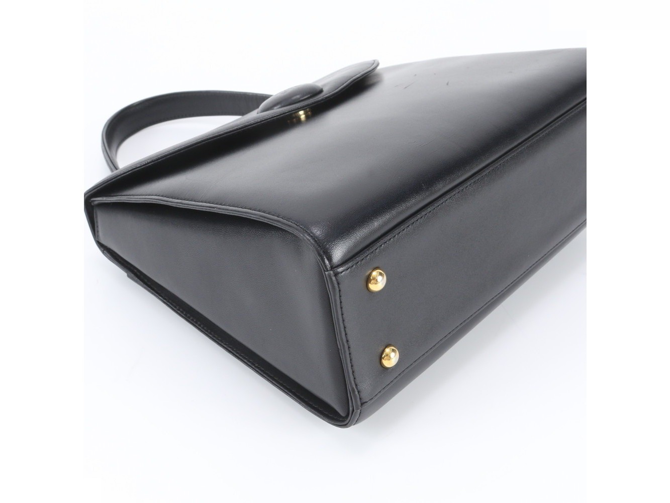 Leather handbag, genuine leather, black — view 4