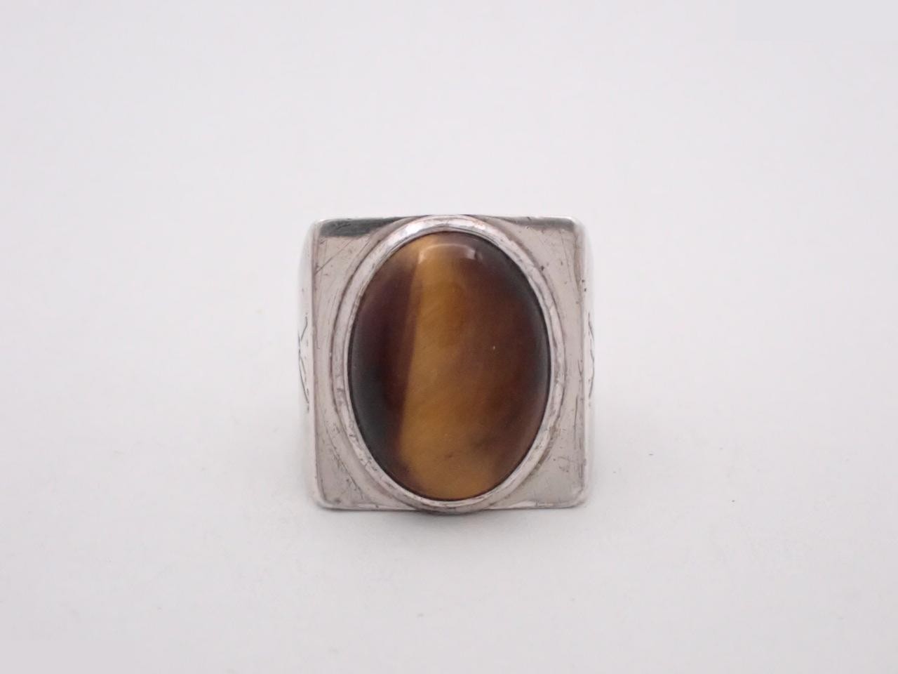 LV Chevalier Tiger Eye Ring, 925/23.0g, #19