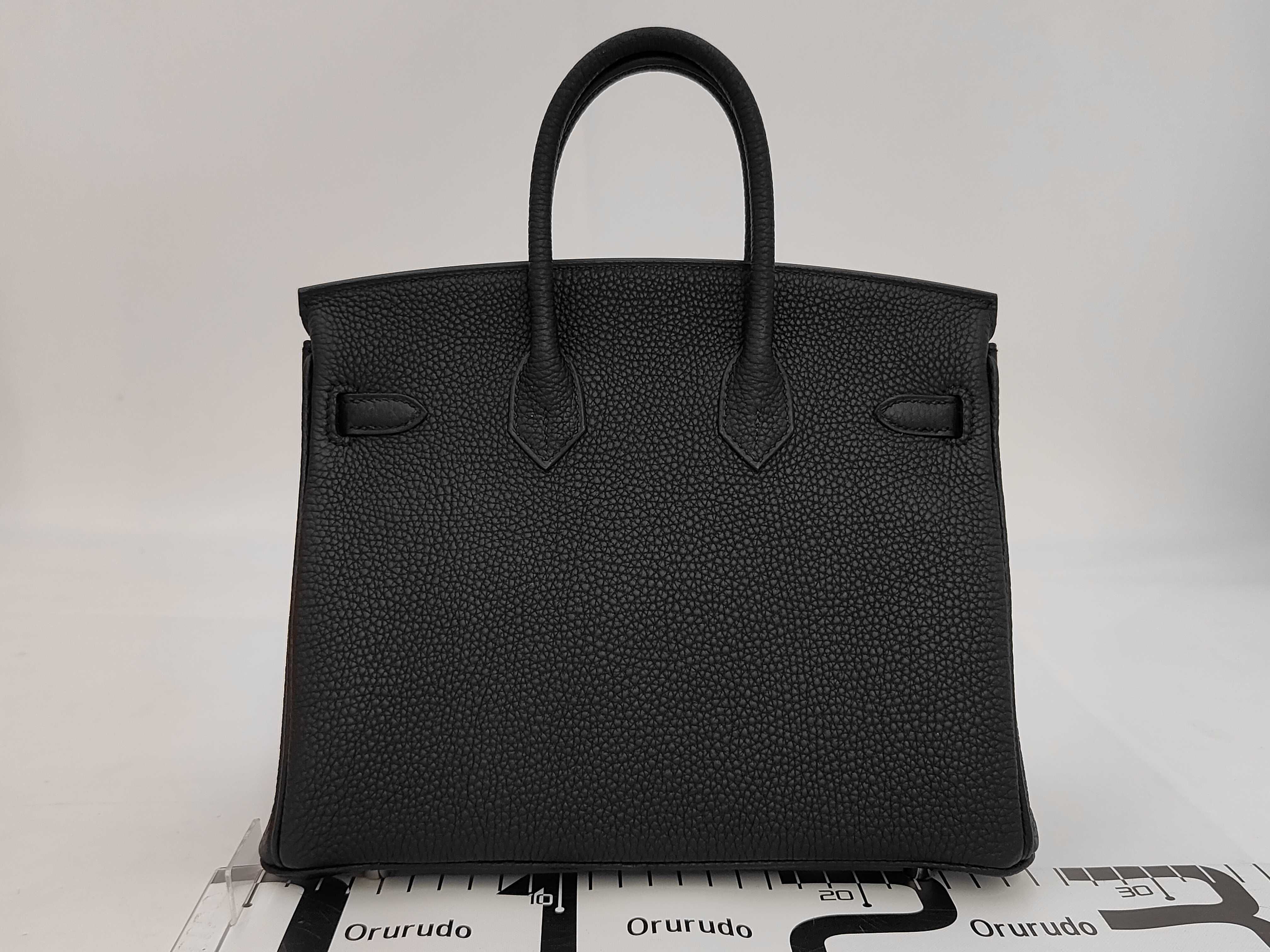 Birkin 25 Togo Black Silver Hardware G Stamp Handbag — view 2