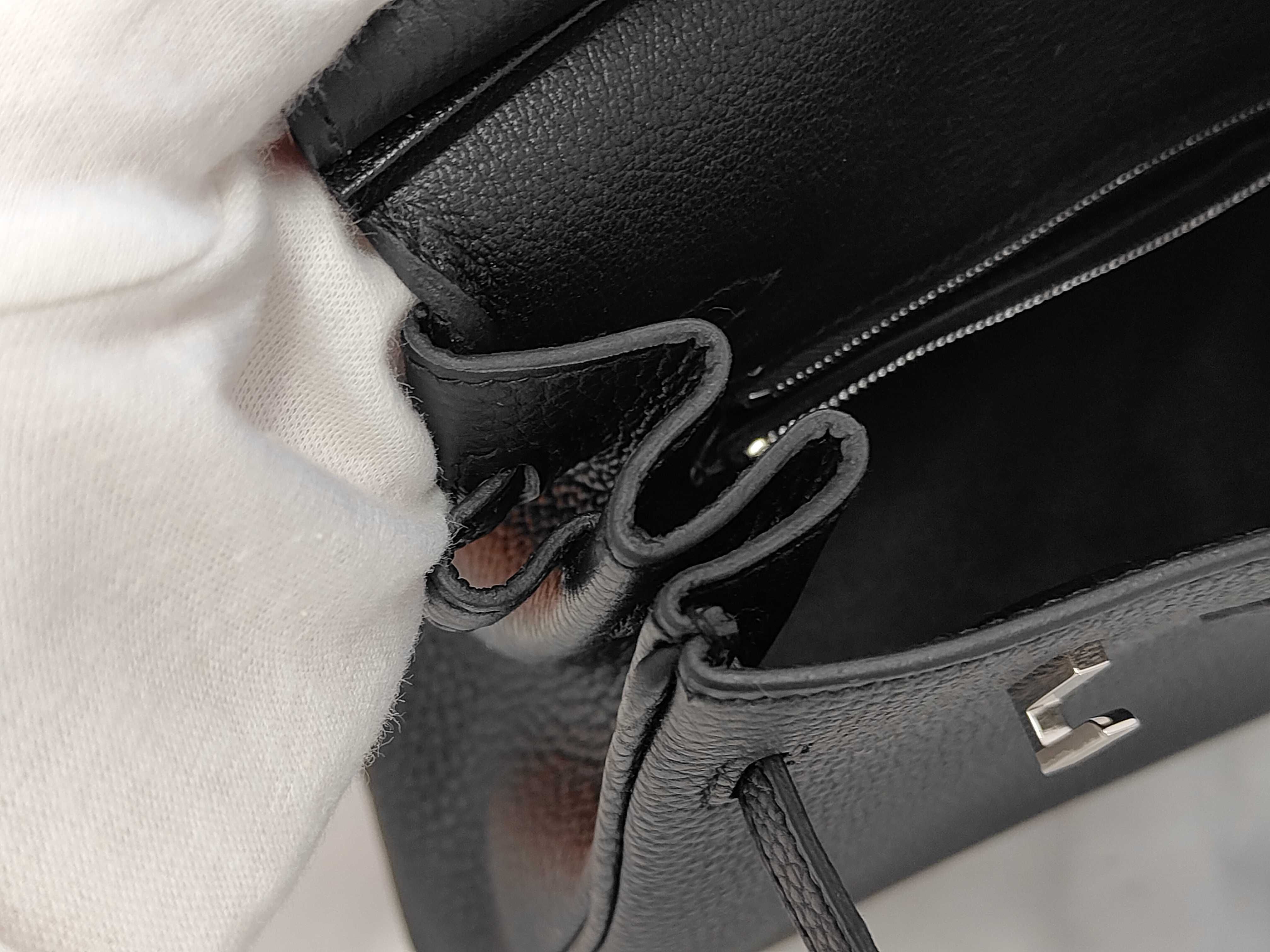Birkin 25 Togo Black Silver Hardware G Stamp Handbag — view 13