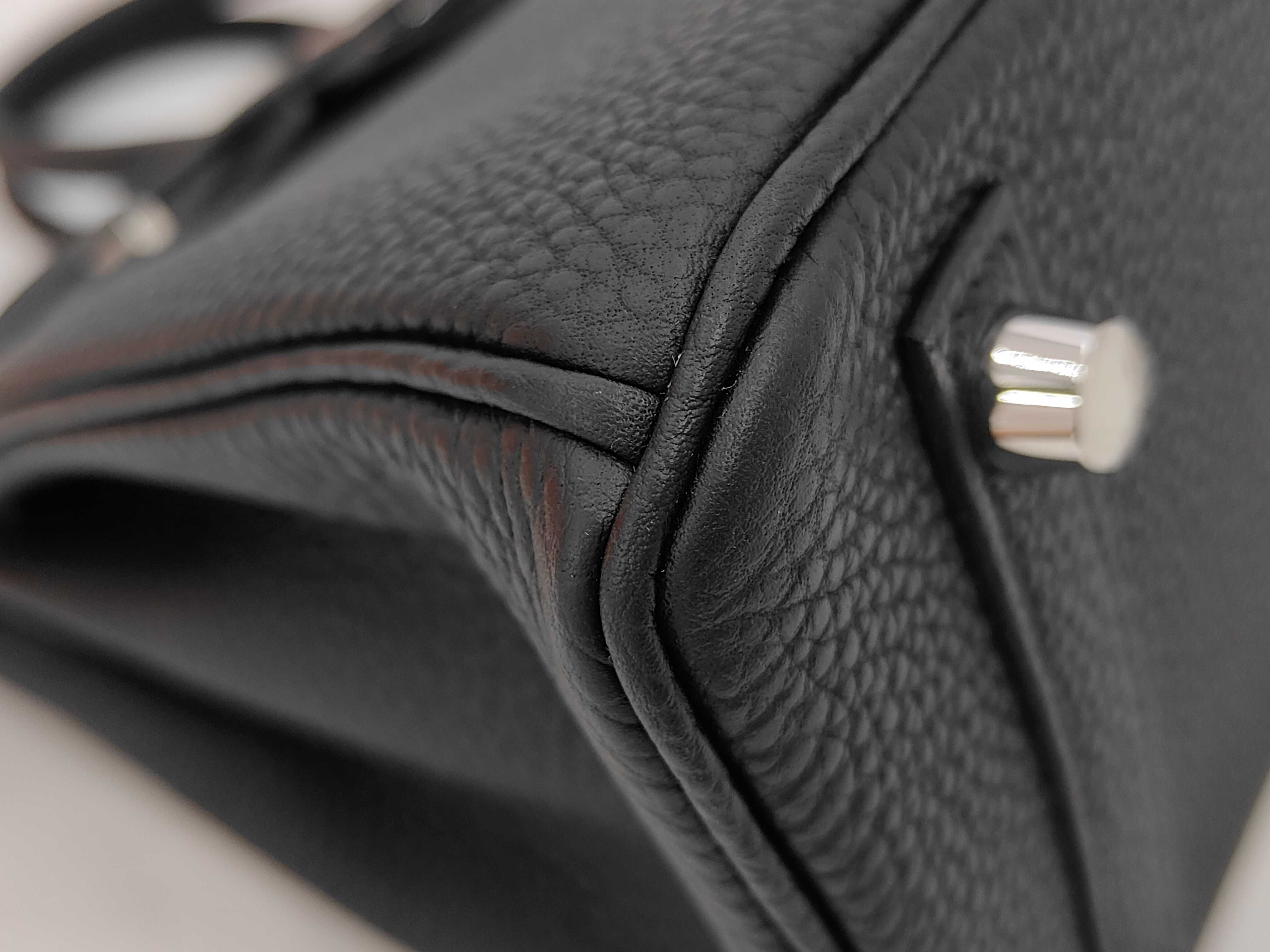 Birkin 25 Togo Black Silver Hardware G Stamp Handbag — view 3