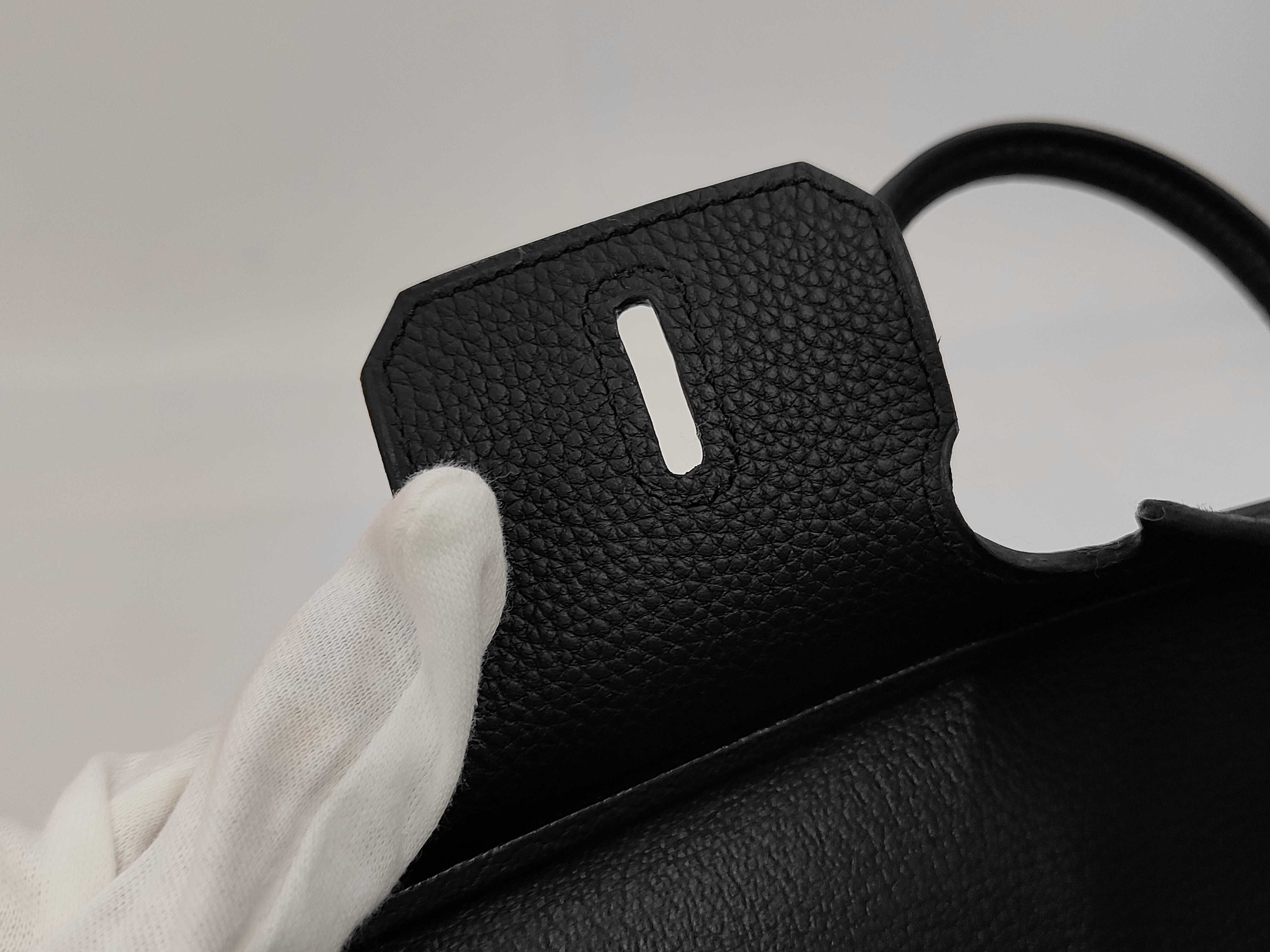 Birkin 25 Togo Black Silver Hardware G Stamp Handbag — view 10