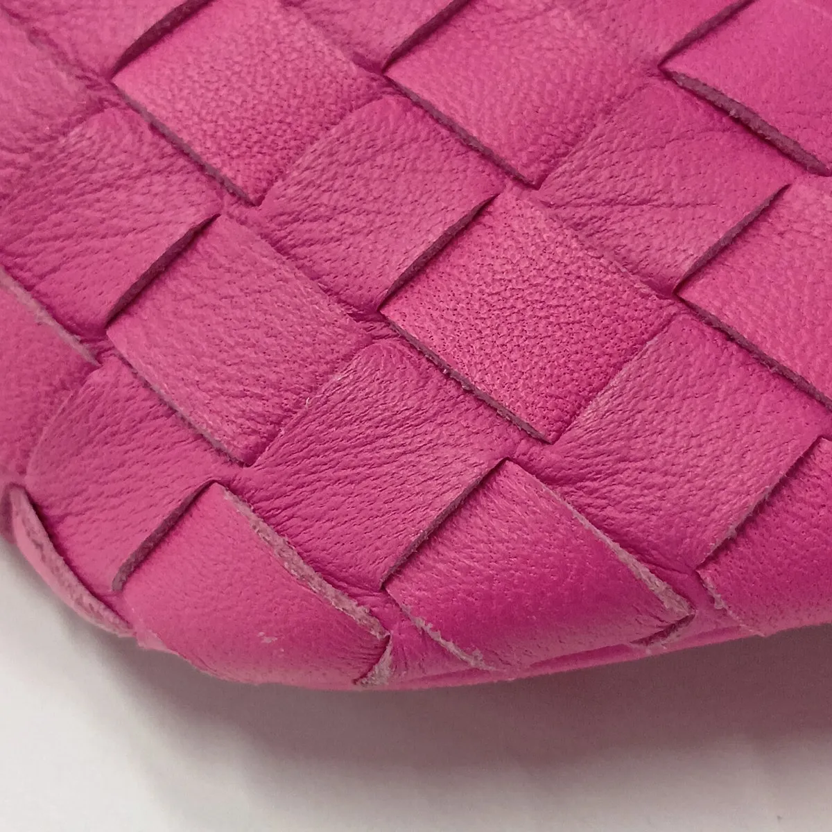 Intrecciato Leather Shoulder Bag, Pink — view 12