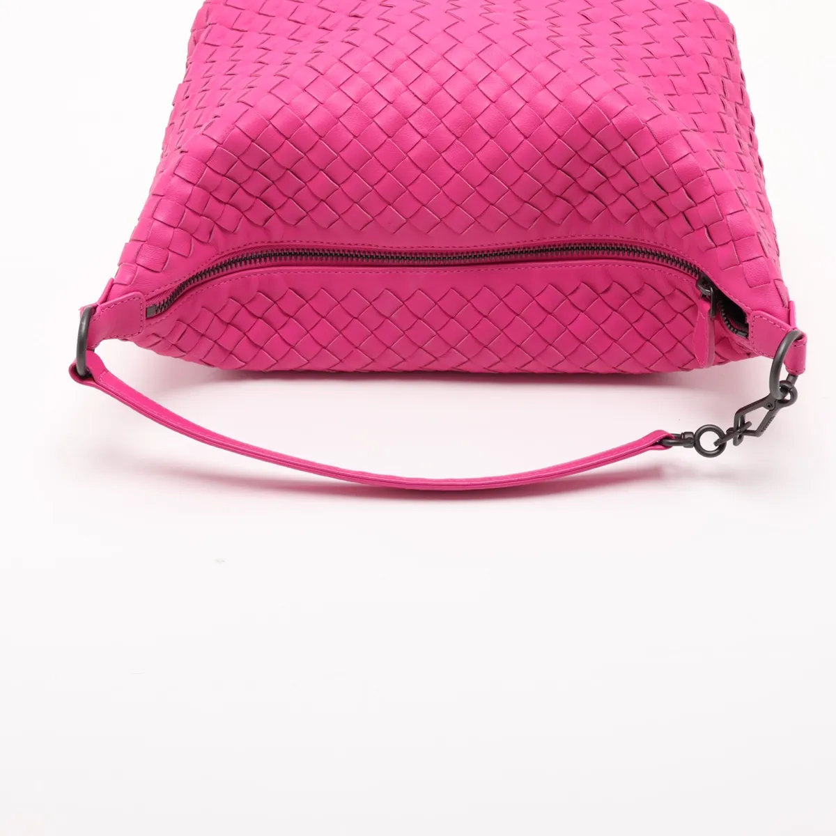 Intrecciato Leather Shoulder Bag, Pink — view 5